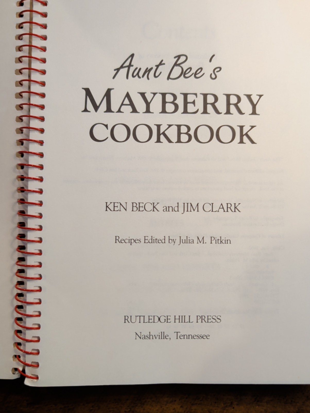 Aunt Bee’s Mayberry Cookbook – Spiral-bound By Ken Beck and Jim Clark