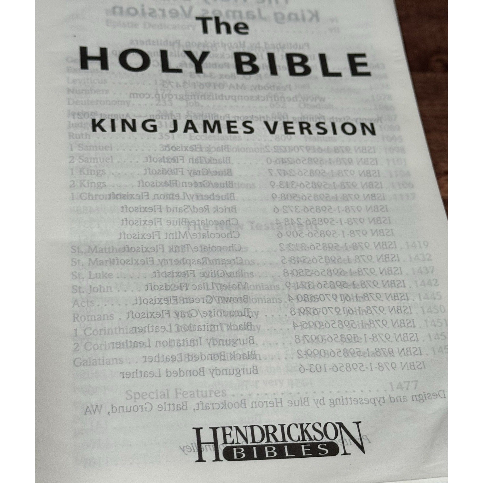 Holy Bible KJV Hendrickson Bibles 2021 Leather