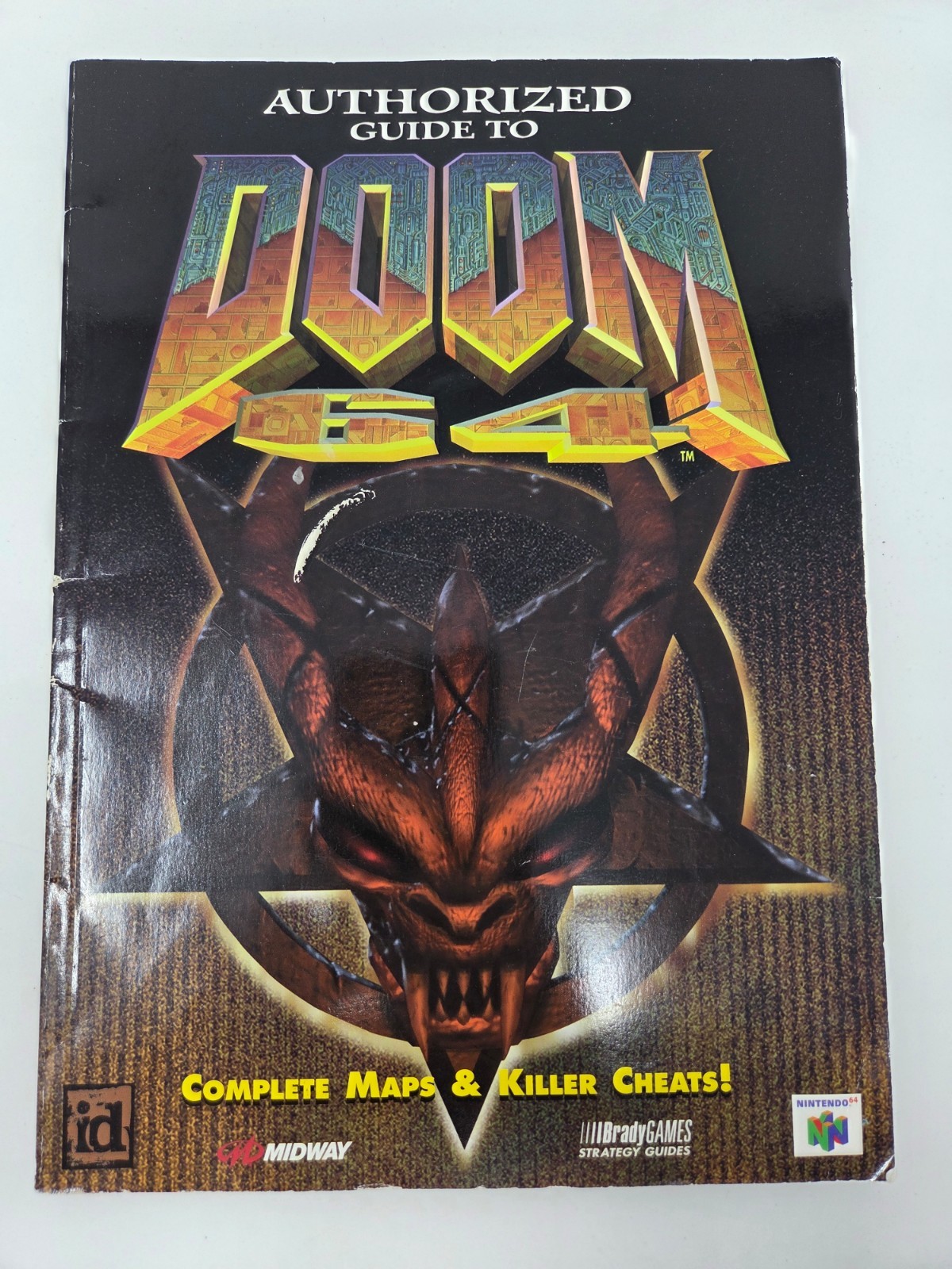 1997 DOOM 64 AUTHORIZED STRATEGY GUIDE BRADYGAMES NINTENDO 64 MAPS CHEATS