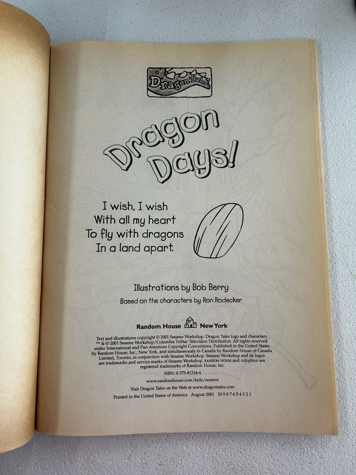 Vintage Dragon Tales Dragon Days Coloring Activity Book Y2K