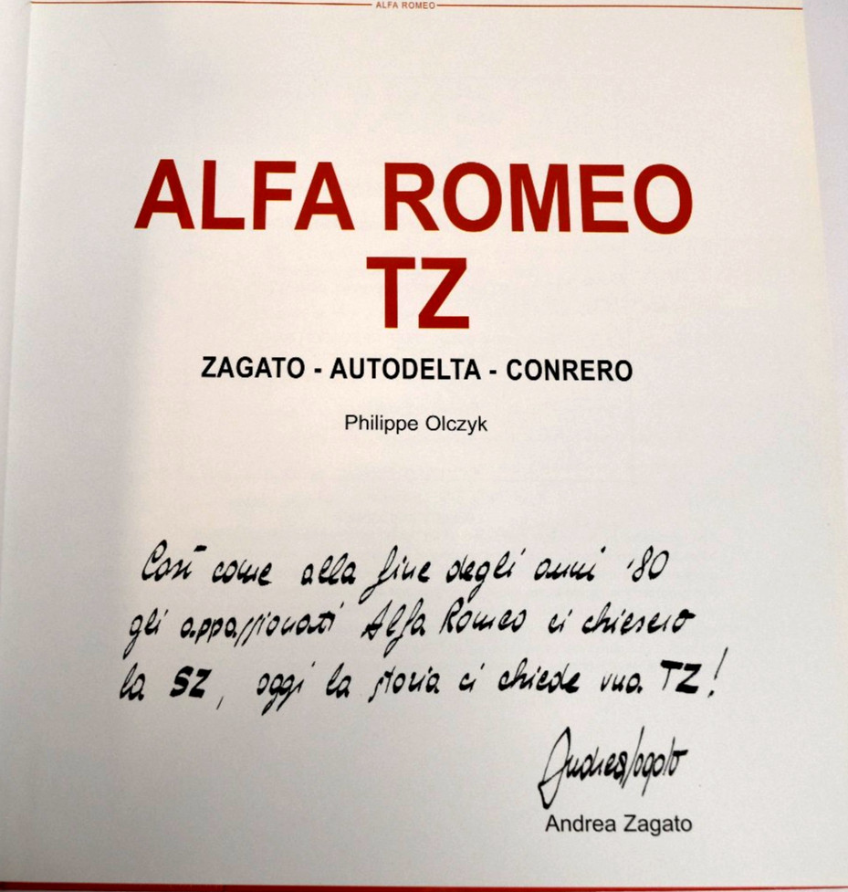ALFA ROMEO TZ ZAGATO AUTODELTA CONRERO By Philippe Olcyzk – Hardcover EXCELLENT