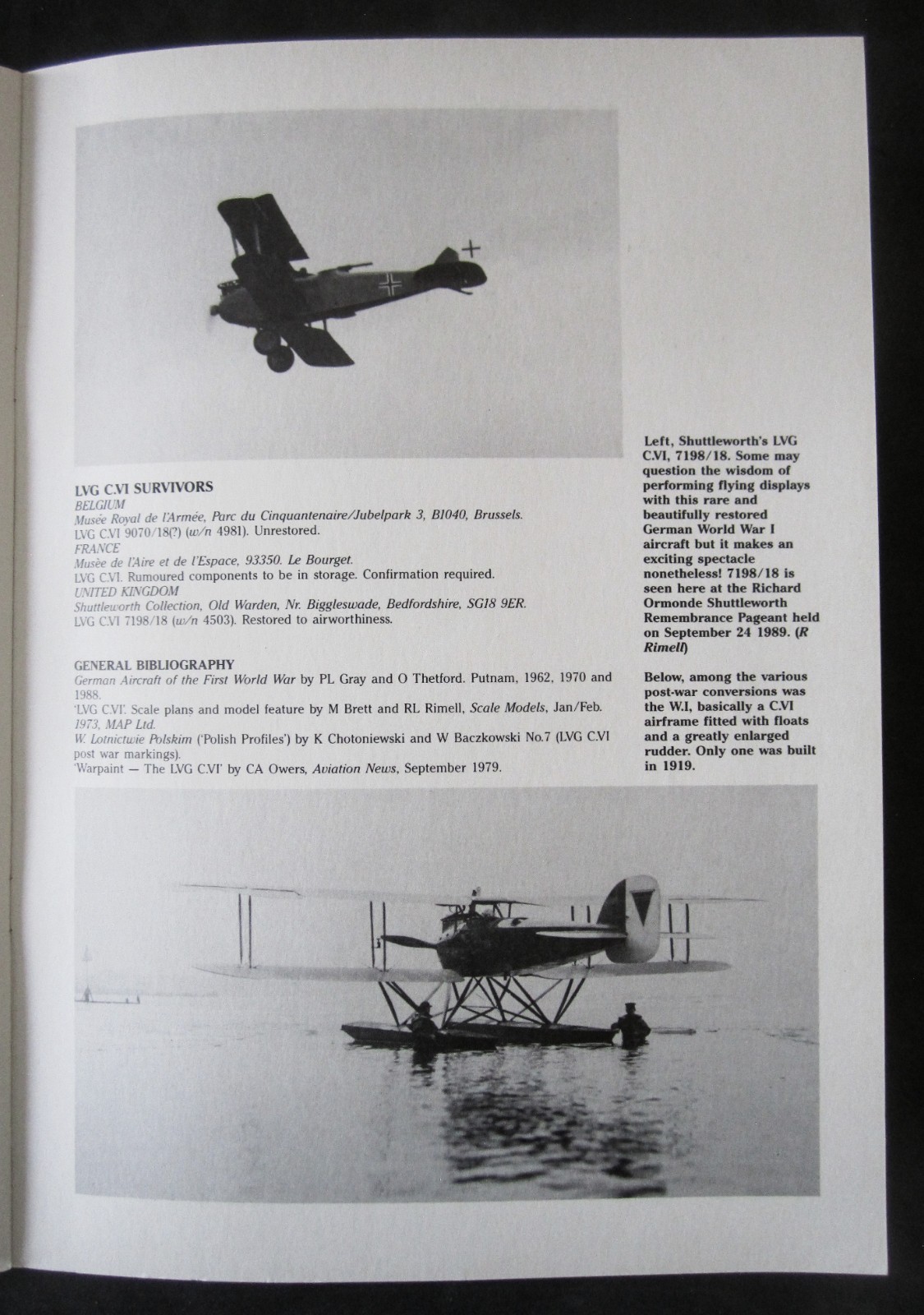 1989 Windsock Datafile #17-LVG C.VI-Grosz-WWl Military Aircraft-Modeler Plans
