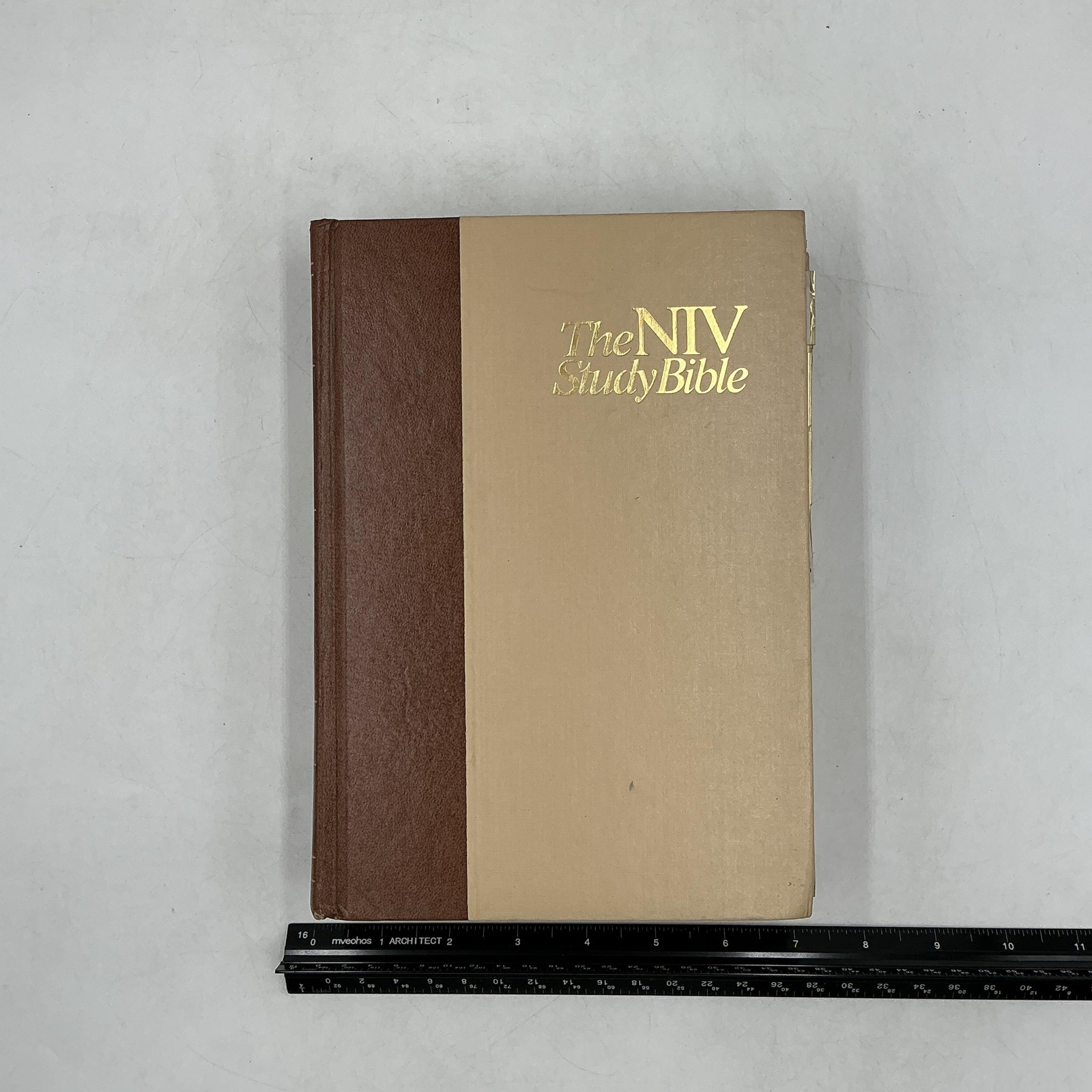 Vintage The NIV Study Bible Kenneth Barker Holman Faux Leather Brown 1985