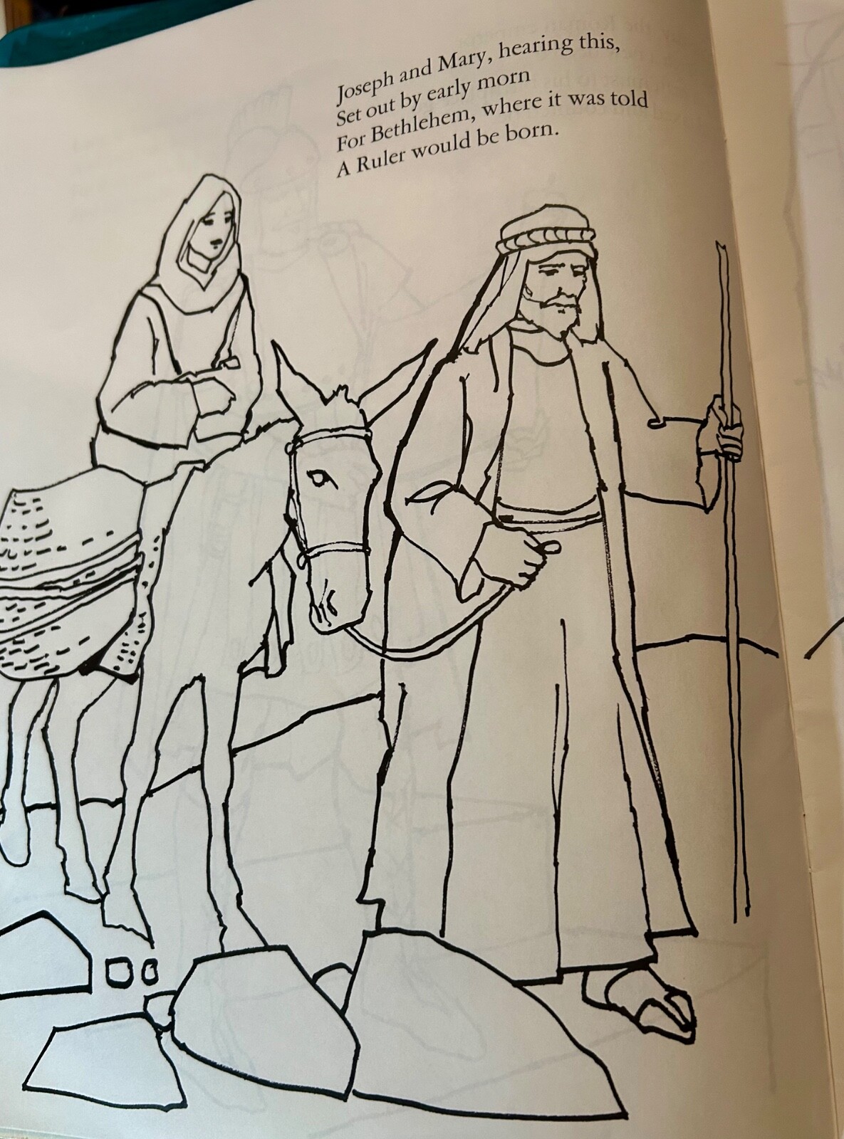 *Rare* THE NATIVITY a bible story to color Warner Press 1970’s VTG Never Used