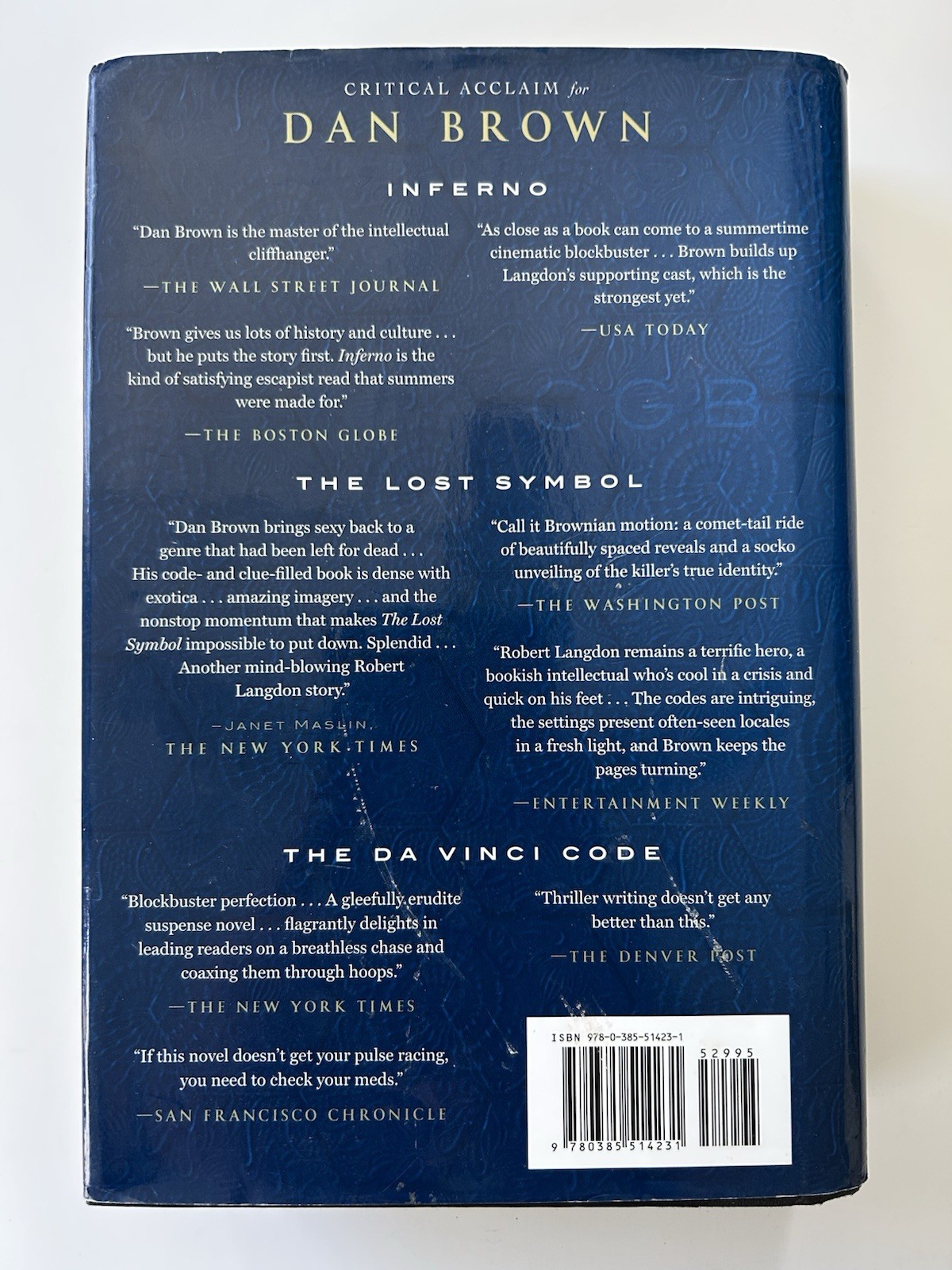 Dan Brown Robert Langdon Series Lot of #1-5 Hardcovers Da Vinci Code Inferno