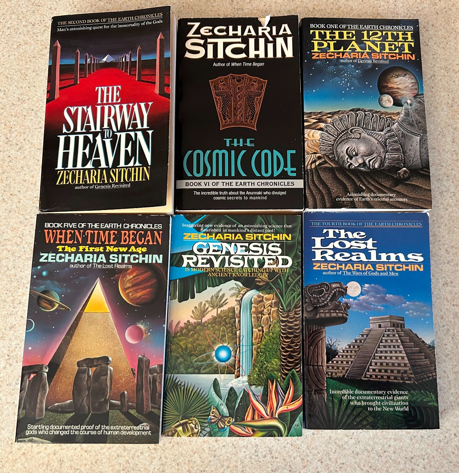Zecharia SITCHIN — Lot of 6 Vintage Paperbacks (Ancient Alien Theory)