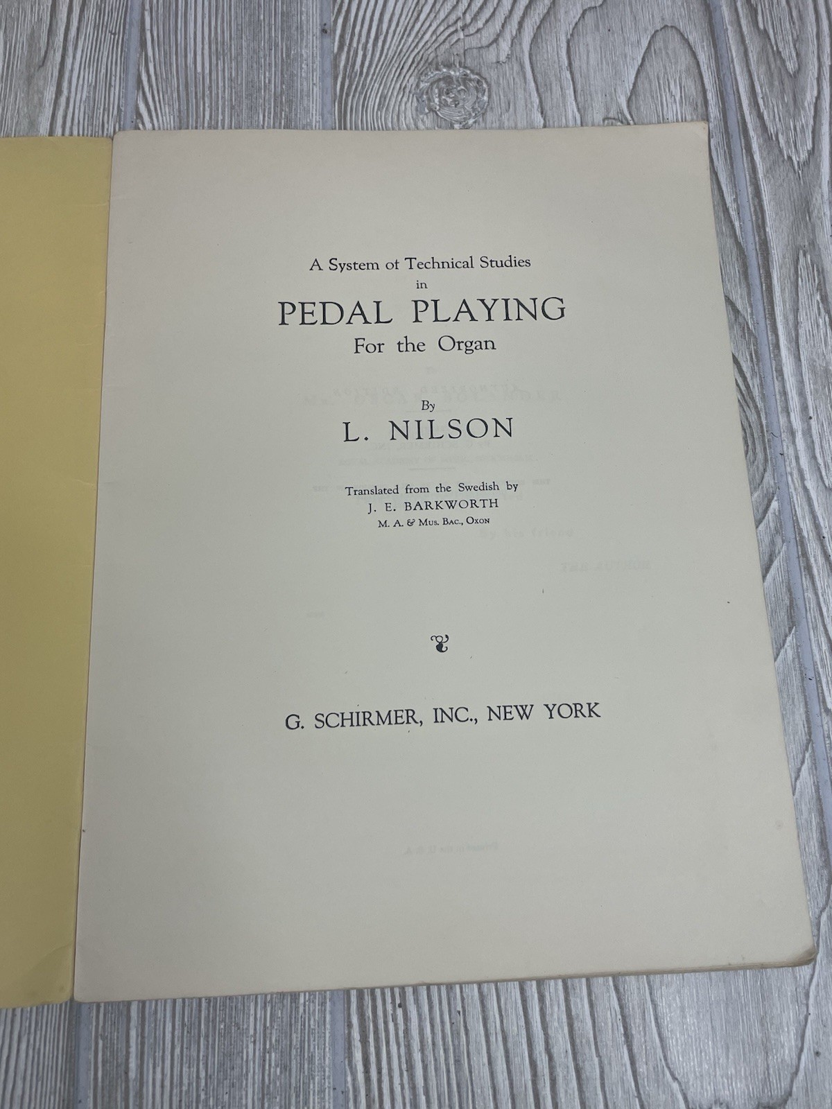 1904 Vintage Nilson Organ Sheet Music Pedal Playing Instruction Book