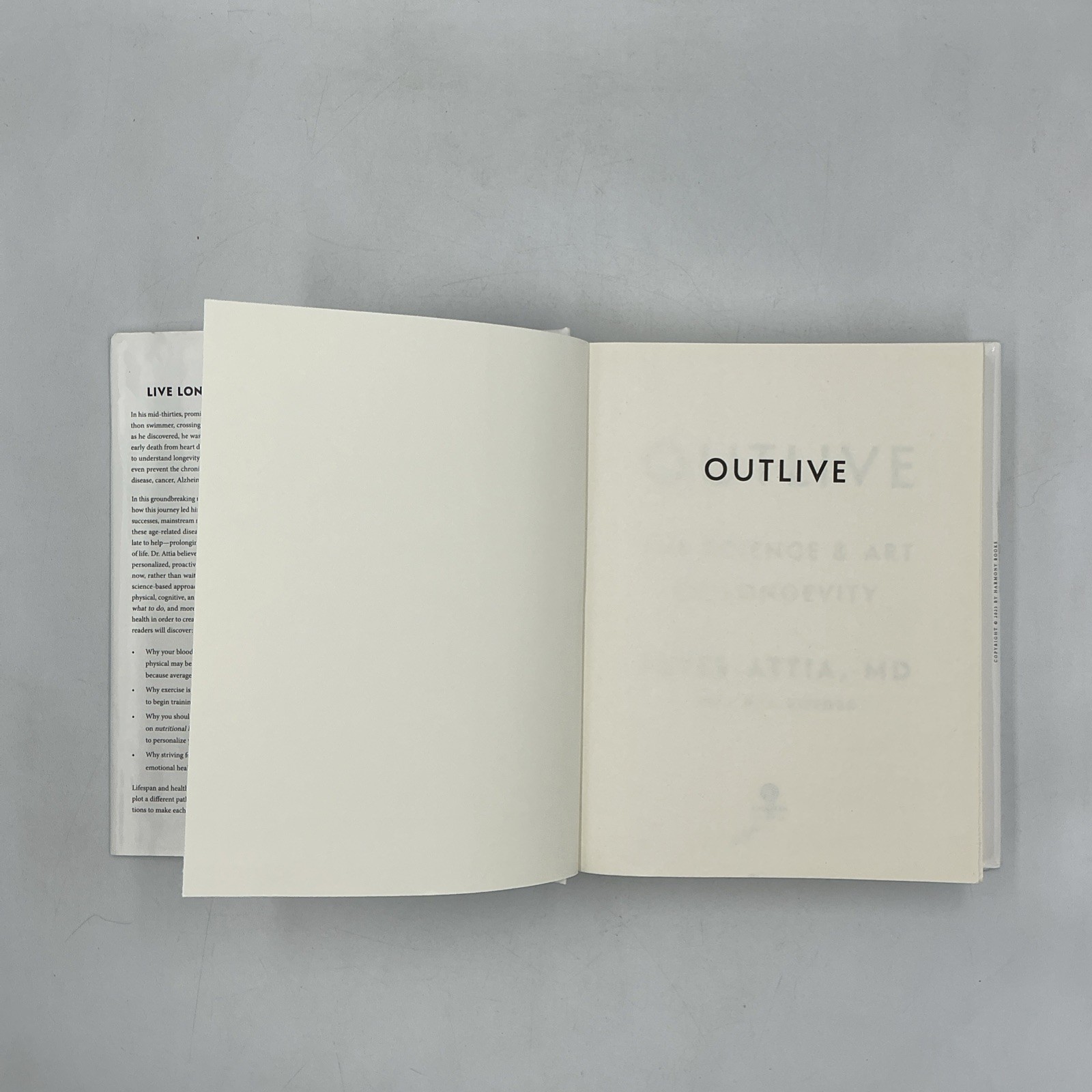 Outlive : The Science and Art of Longevity by Peter Attia (2023, Hardcover)- VG