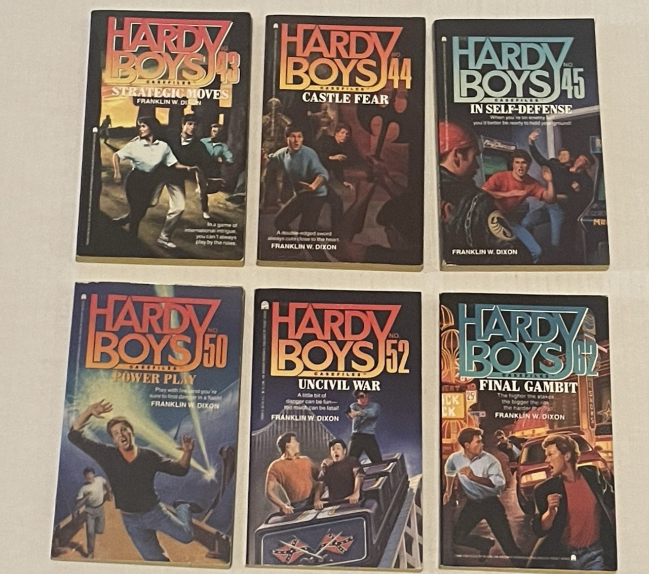 Lot of 6 Hardy Boys Casefiles Books #43 44 45 50 52 62 Final Gambit Franklin W.
