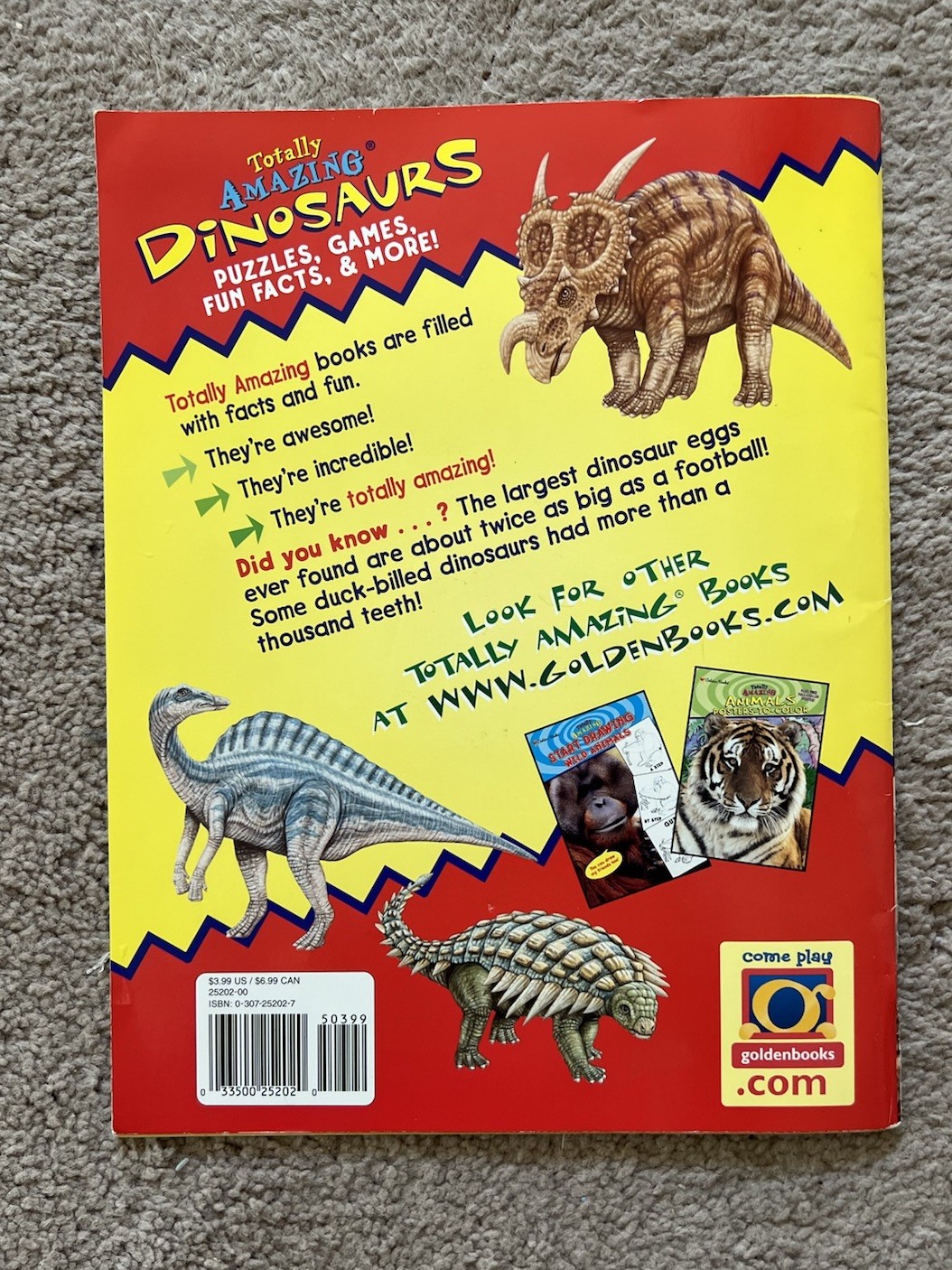 Golden Books TOTALLY AMAZING DINOSAURS FULL-COLOR ACTIVITIES PUZZLES GAMES 48 Pg