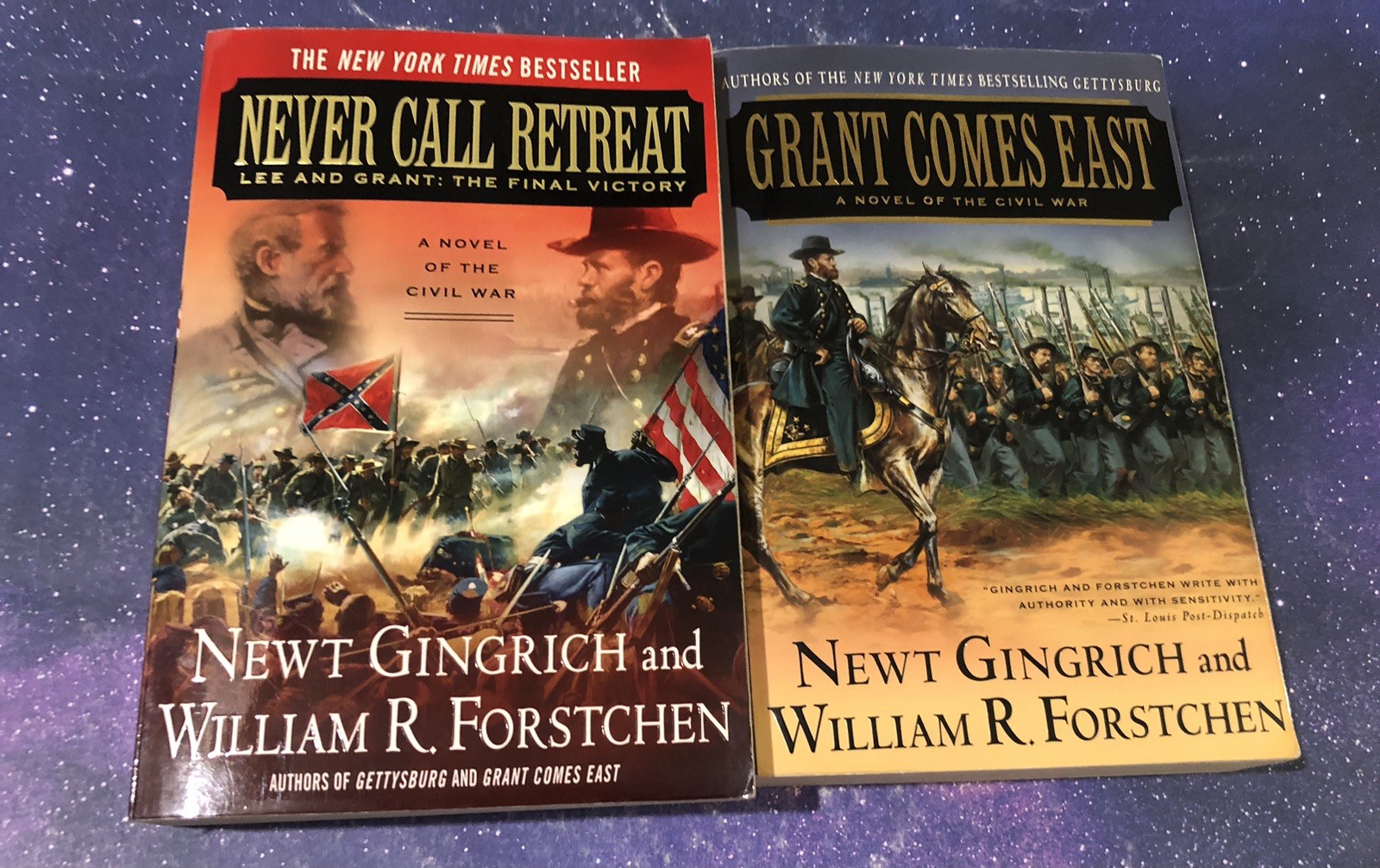 Newt Gingrich William R. Forstrchen 2 Civil War Books lot Never Call Retreat