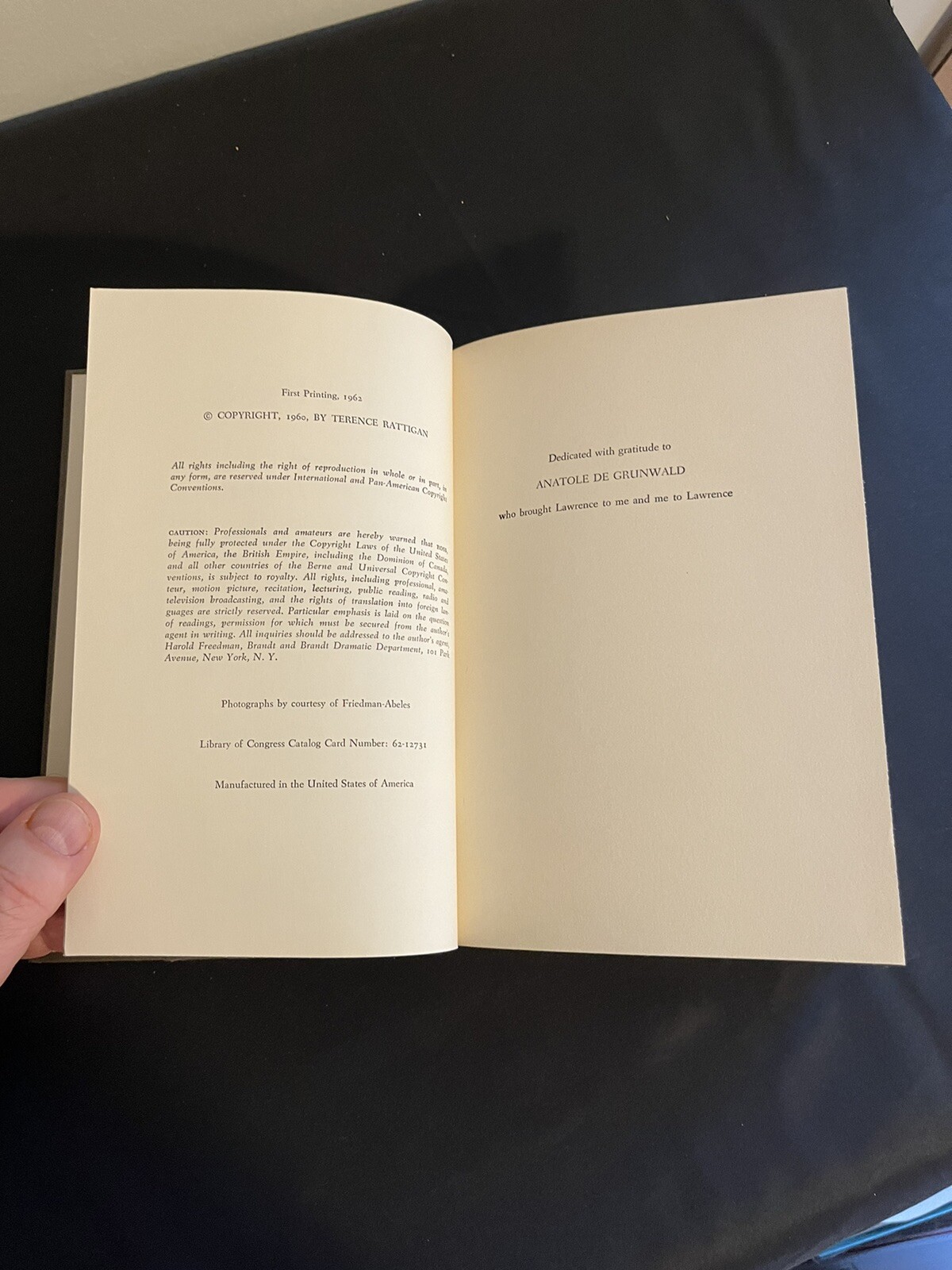 ROSS a Dramatic Portrait BY TERENCE RATTIGAN 1960 HC Drama PLAY Script