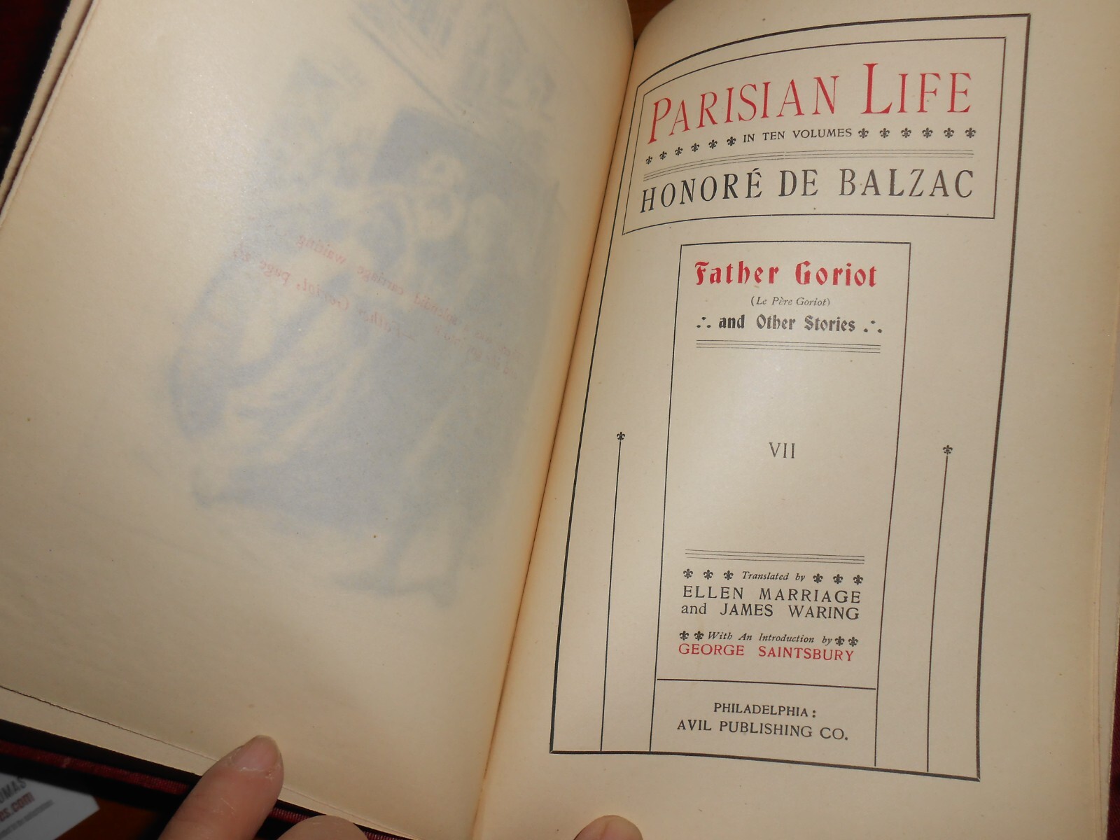 VTG RARE Honore de Balzac Lot of 4 “Parisian Life” Avil Publishing 1901 – HC GC