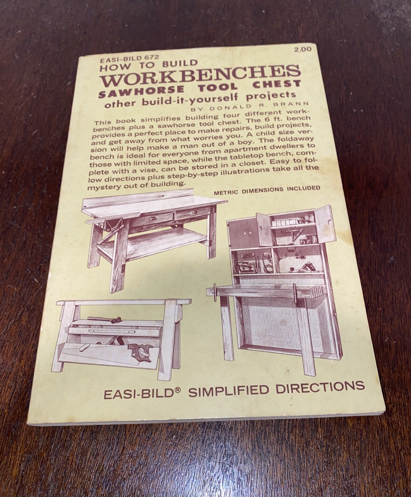 How to Build Workbenches, Sawhorse, Toolchest (Easi-Bild 672) 1972 Vtg D. Brann