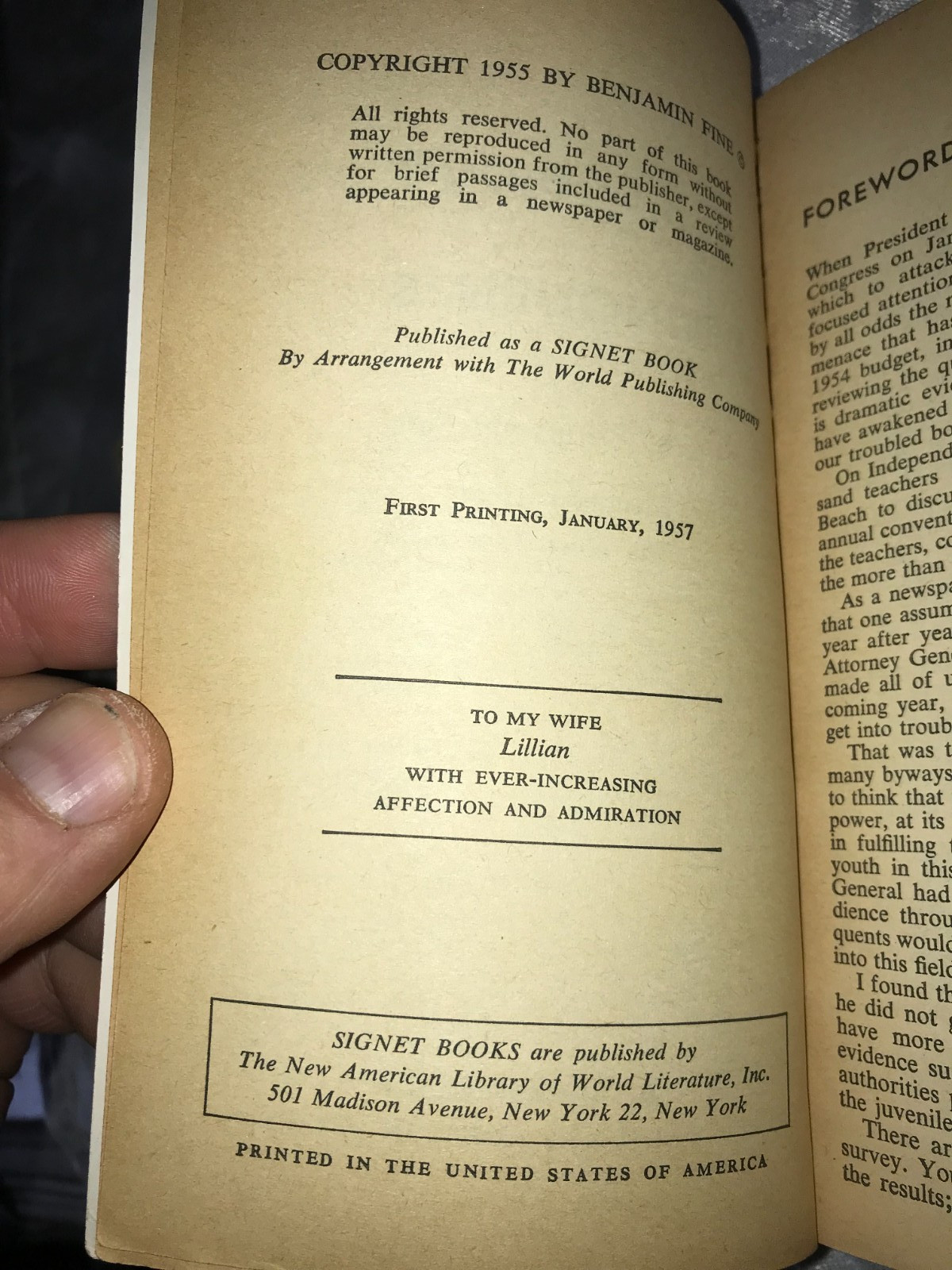 RARE Signet Book 1,000,000 DELINQUENTS Benjamin Fine PAPERBACK 1st Ed. 7″x4¼”