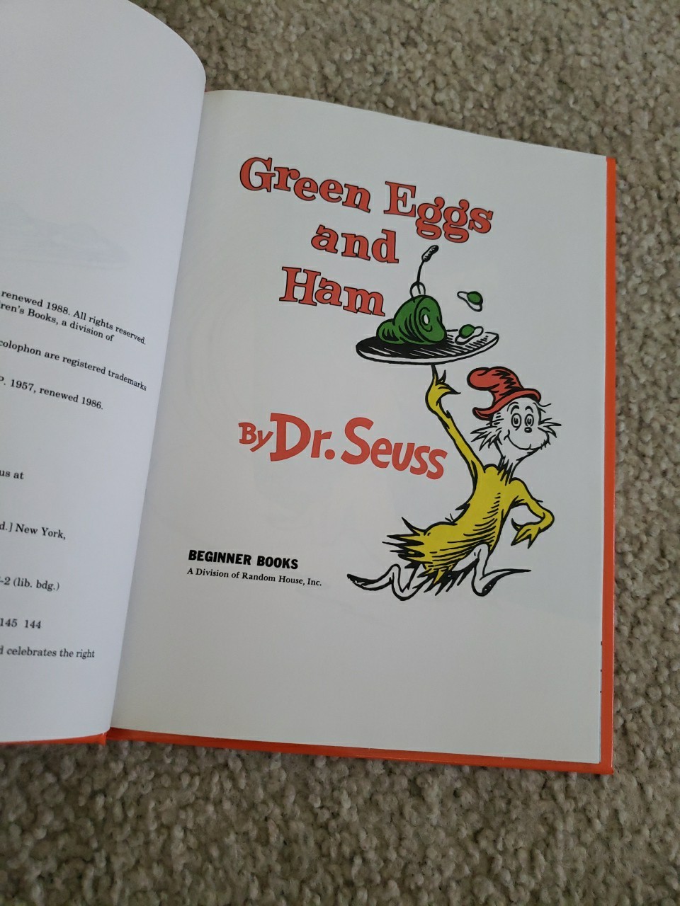 Dr. Seuss – Green Eggs and Ham Hardcover Beginner Books Illustrated Like New