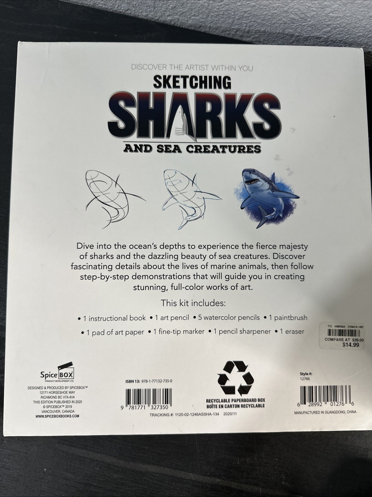 Art studios Sketching sharks & Sea creatures sketchbook w Art supplies New