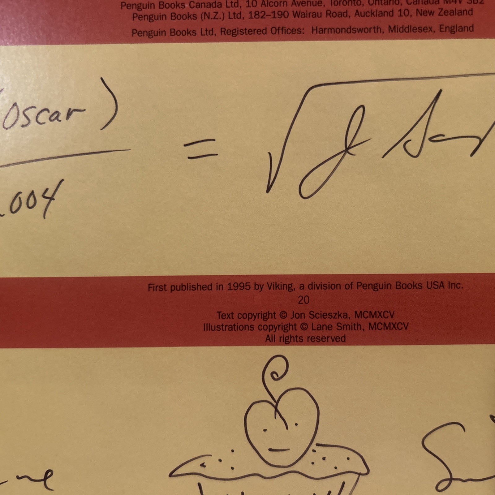 Math Curse by John Scieszka & Lane Smith. First Edition. Signed by both