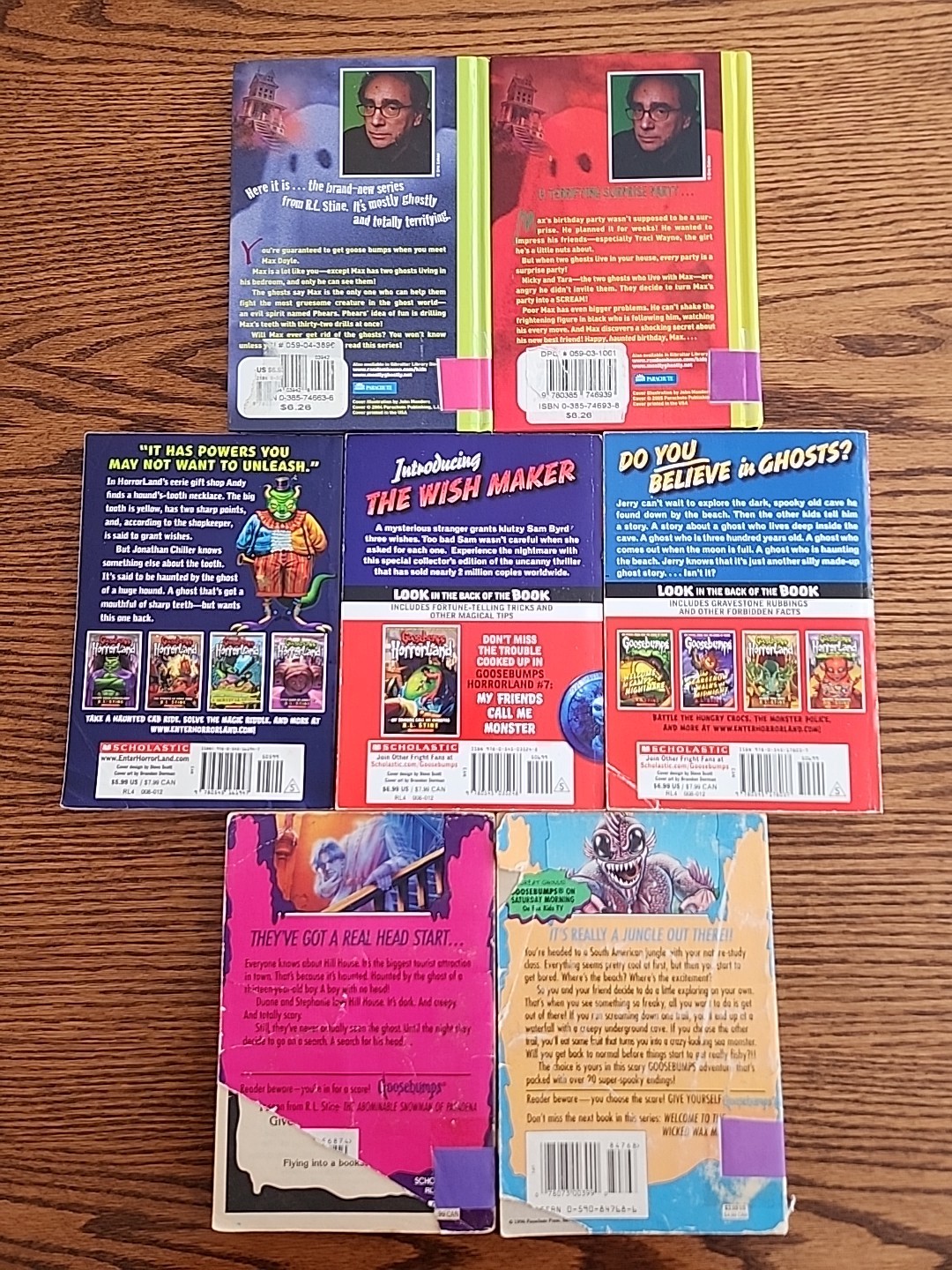 R.L. Stine Book Lot of 7 Books Goosebumps, Mostly Ghostly, Condition Varies