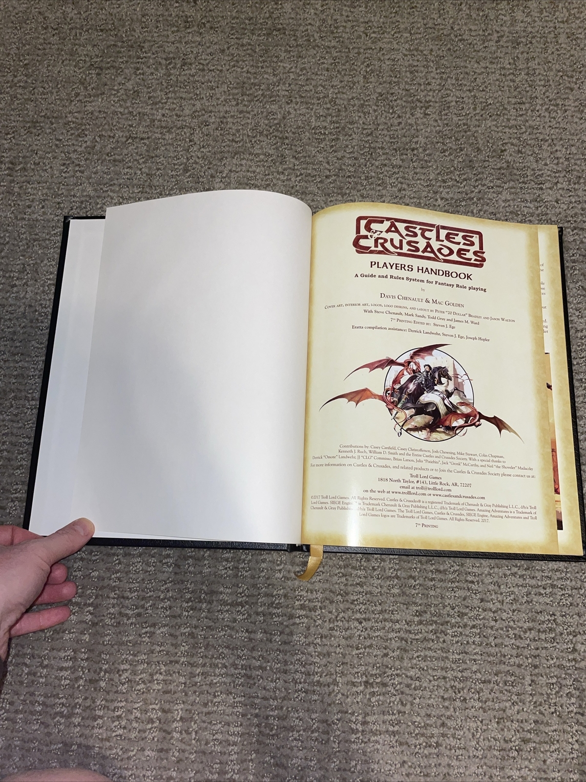 C&C Players Handbook – Special Signed Collector’s Edition (Castles Crusades 7th)