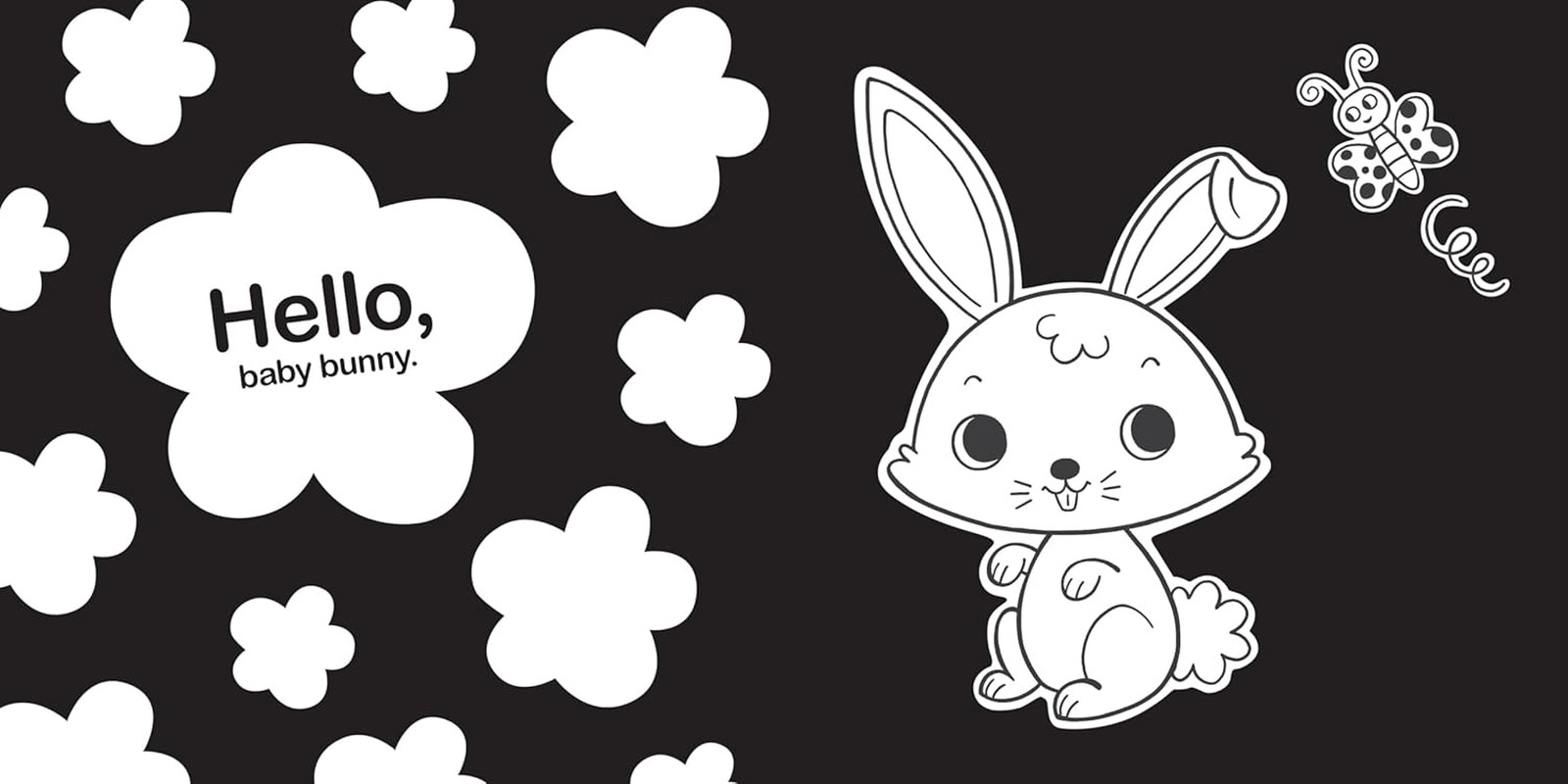 Hello, Baby Animals: A Black-and-White Board Book for Babies That Helps Visual D
