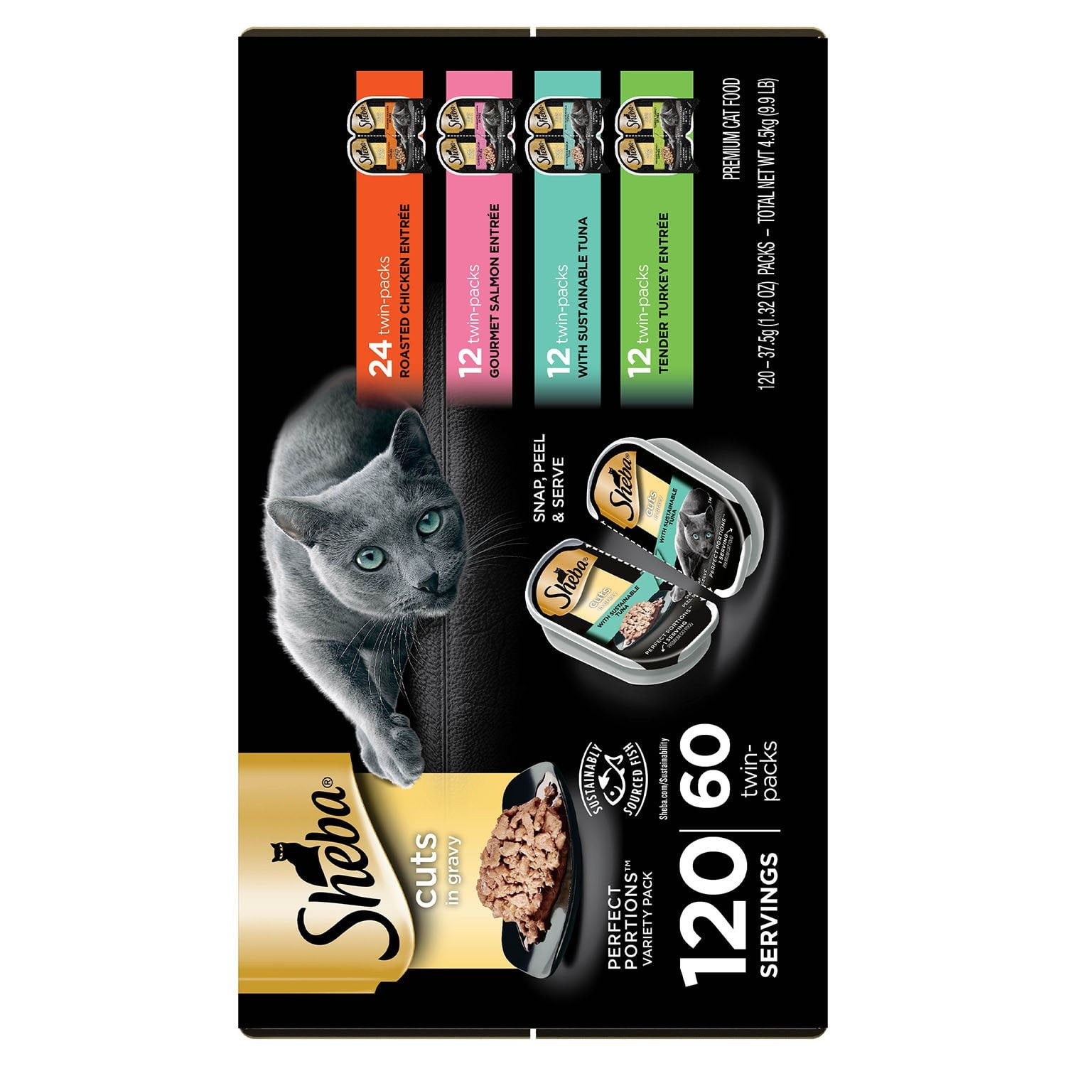 Sheba Perfect Portions Wet Cat Food Trays Variety Pack, 60 ct., 2.6 oz.