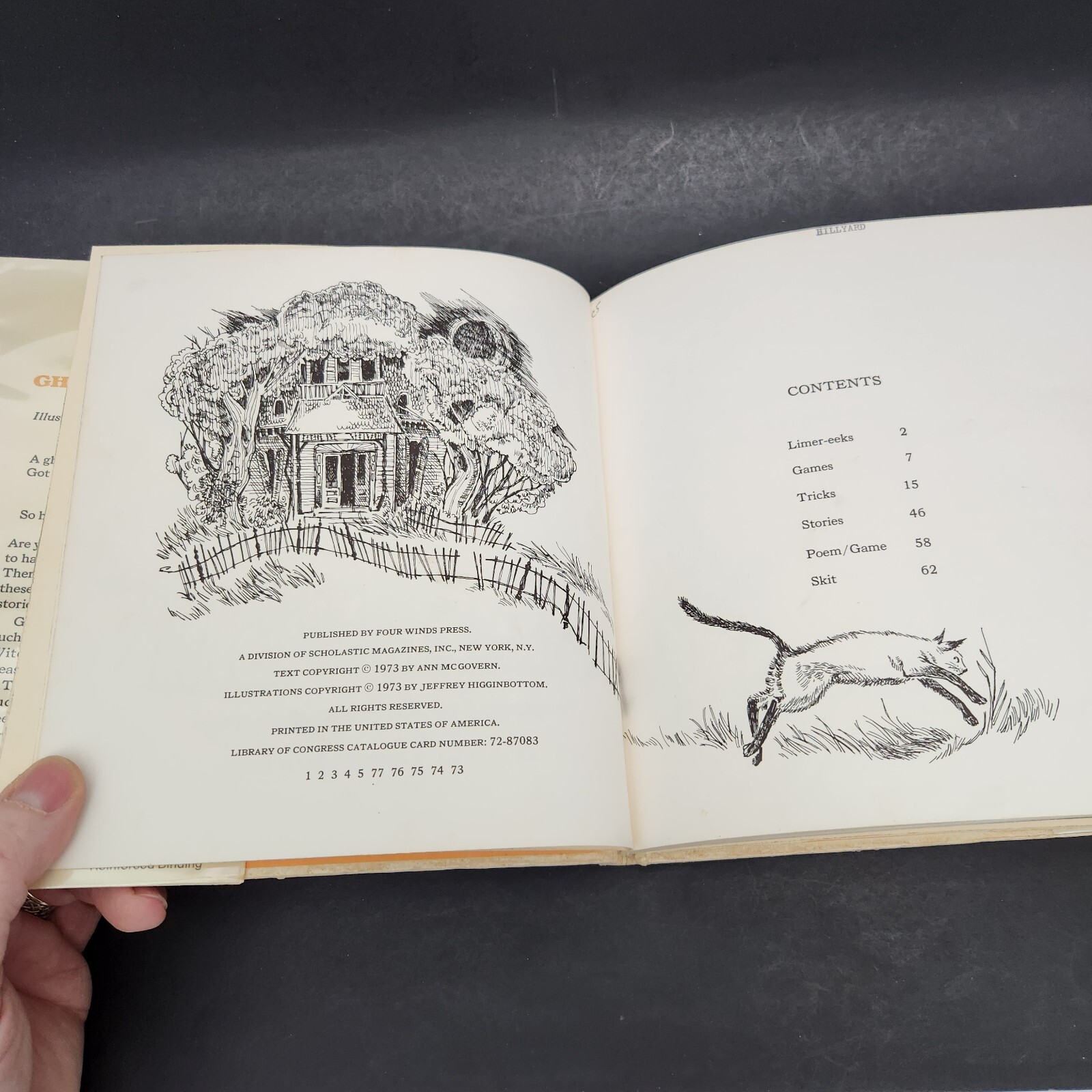 1973: Squeals & Squiggles & Ghostly Giggles by Ann McGovern 1st Printing HCDJ