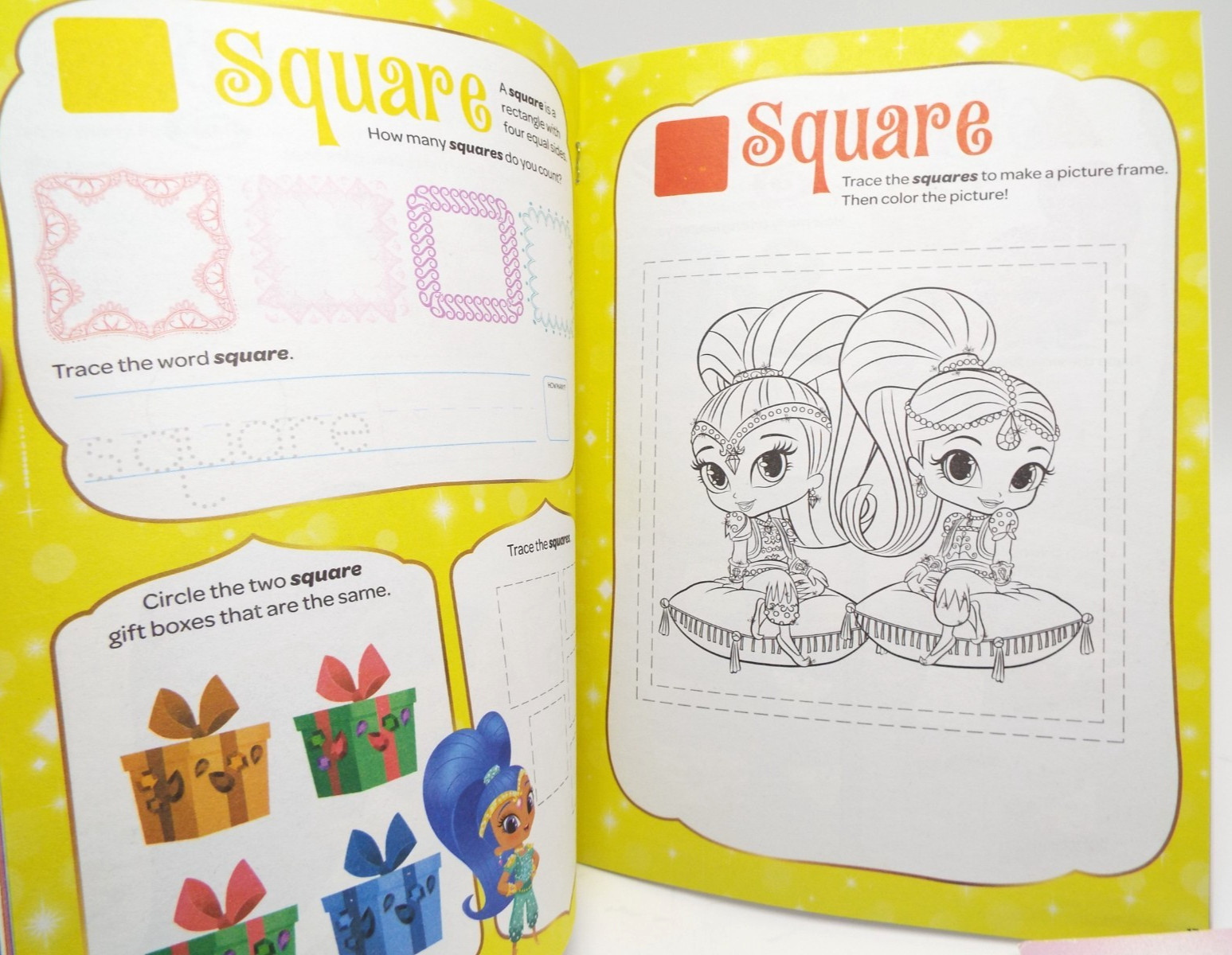 2 Shimmer and Shine books: Shapes & Colors / Hand Lettering Pre-K Workbook NEW*