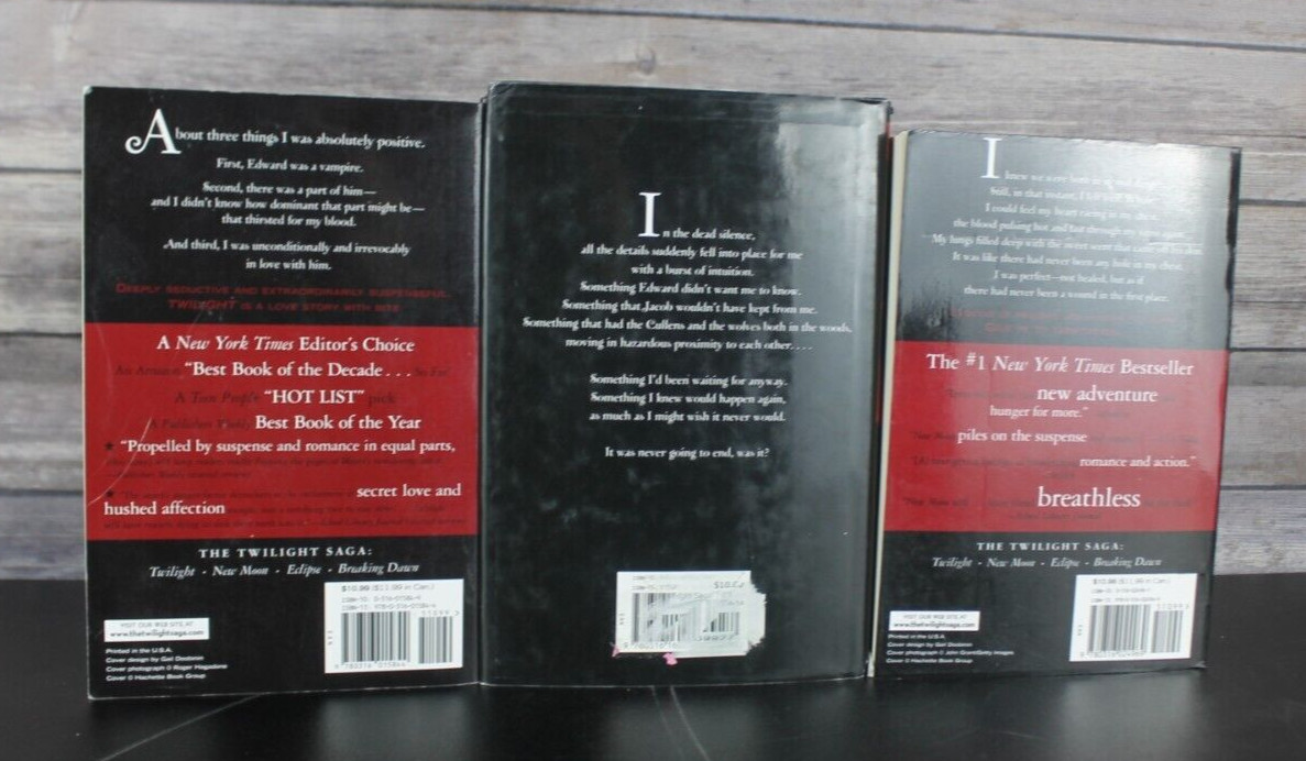 THE TWILIGHT SERIES 3 Books Stephenie Meyer- HC & PB -VG-Eclipse, New Moon