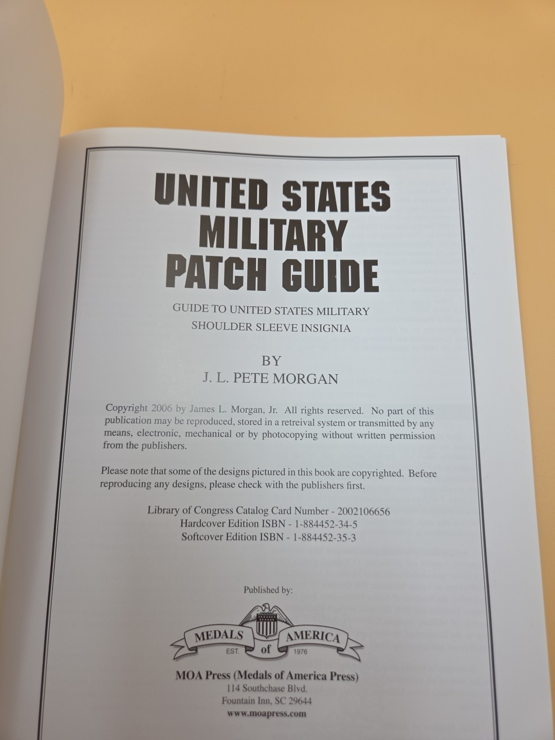 United States Military Patch Guide – Hardcover By Morgan, J L Pete – VERY GOOD