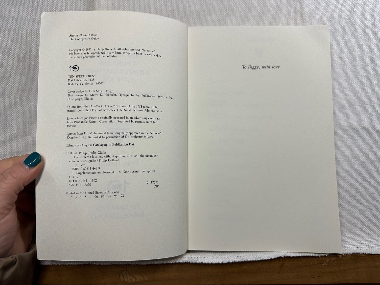 How to Start a Business Without Quitting Your Job Holland 1992 Ten Speed Press