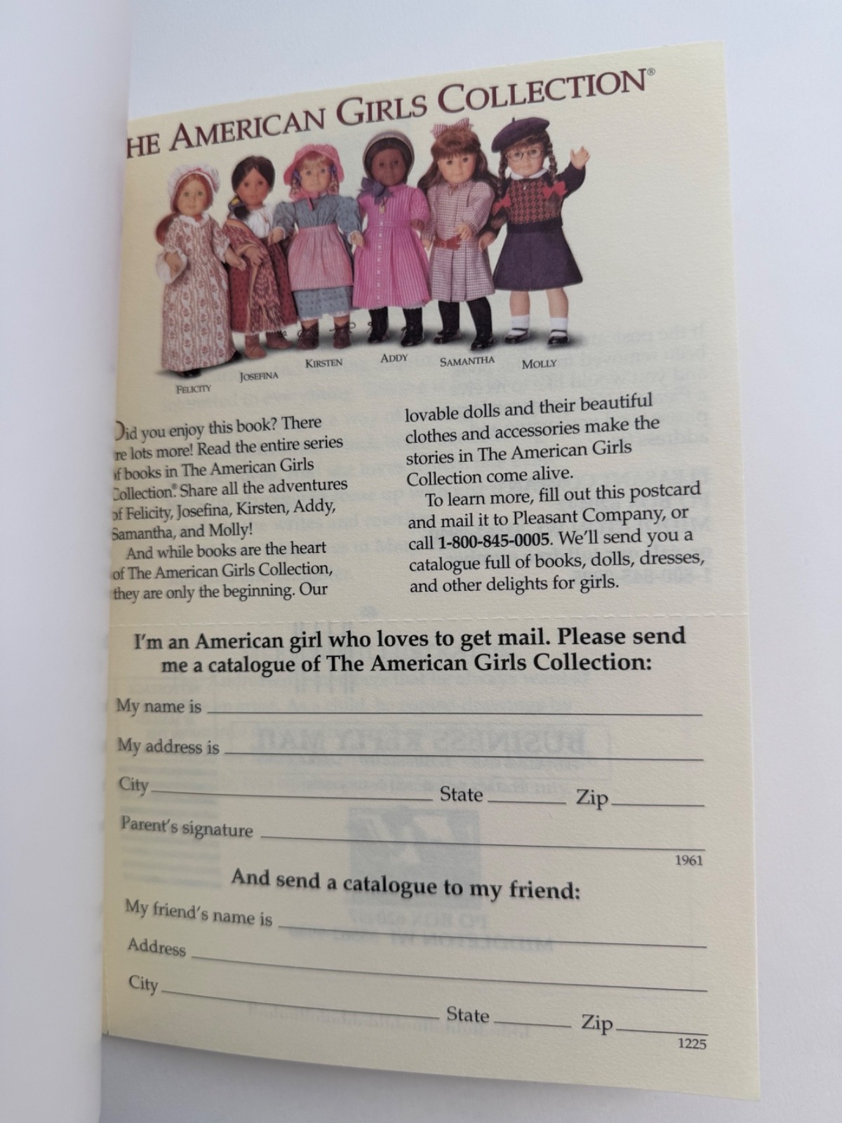 Vintage Pleasant Company American Girl Samantha Book Set 1-6 w/ Postcards