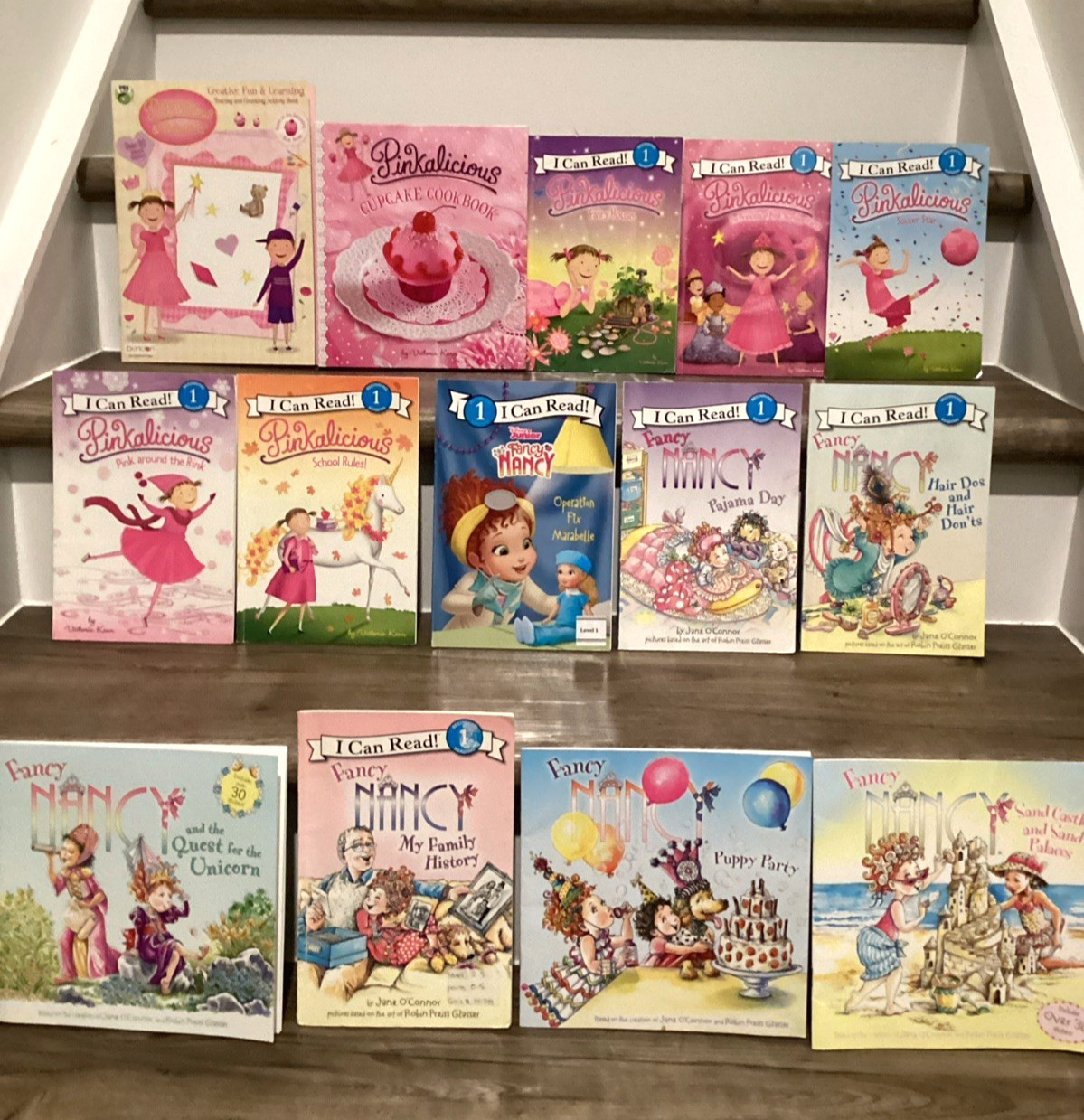 Pinkalicious & Fancy Nancy I Can Read Phonics Kids Books Lot Of 15 + Cookbook