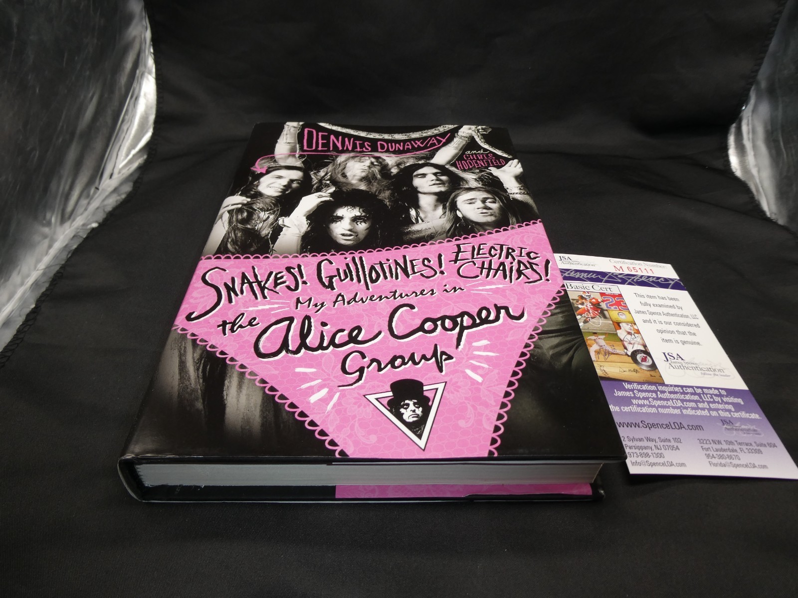 Dennis Dunaway Signed Snakes Guillotines Alice Cooper Hardback Book JSA #M65111