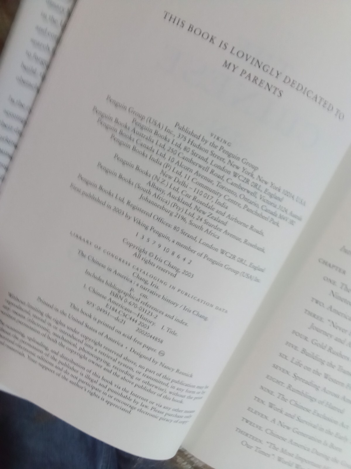 The Chinese in America: A Narrative History by Iris Chang (2003,HCDJ) identity