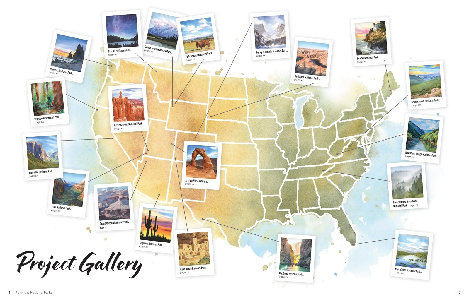 Paint the National Parks: A Watercolor Journey – Includes traceable…