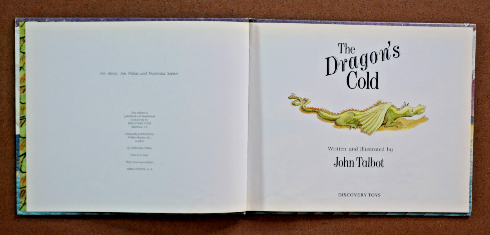 Vintage The Dragon’s Cold by John Talbot 1988 First American Edition