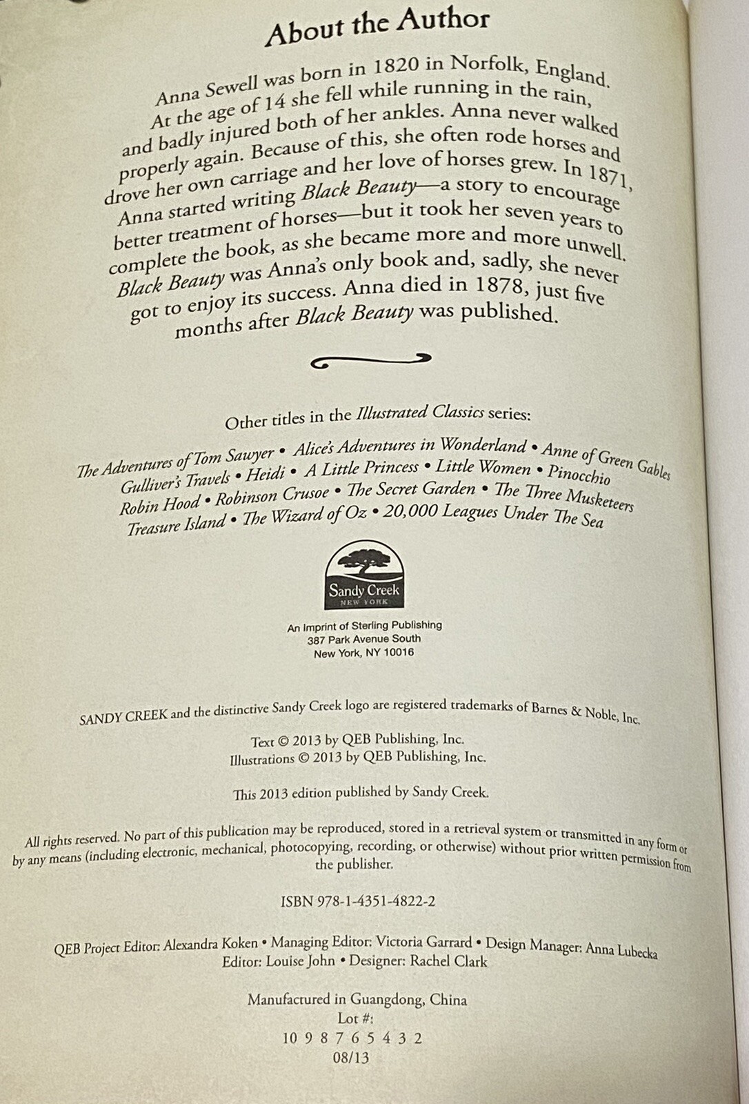 Black Beauty Illustrated Classic by Anna Sewell, Anne Rooney