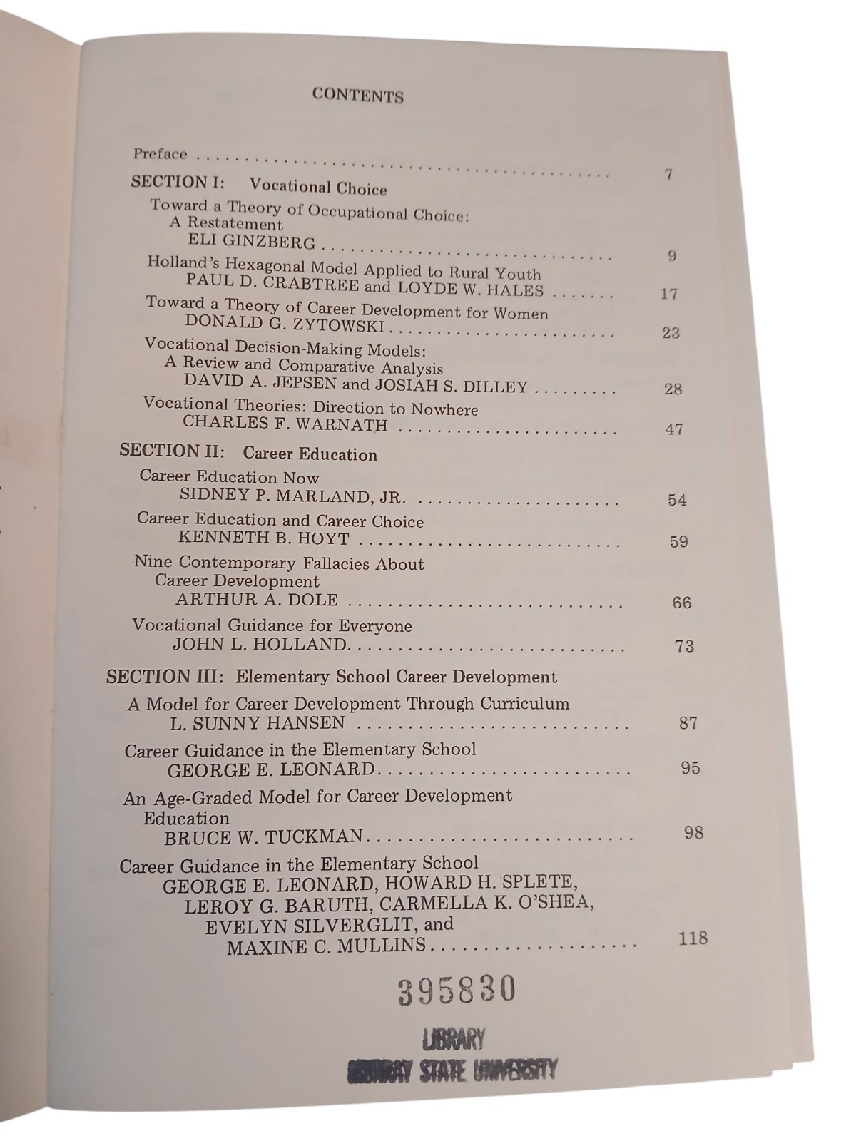 Career Development: Contemporary Readings By Artis Palmo Hardcover 1977