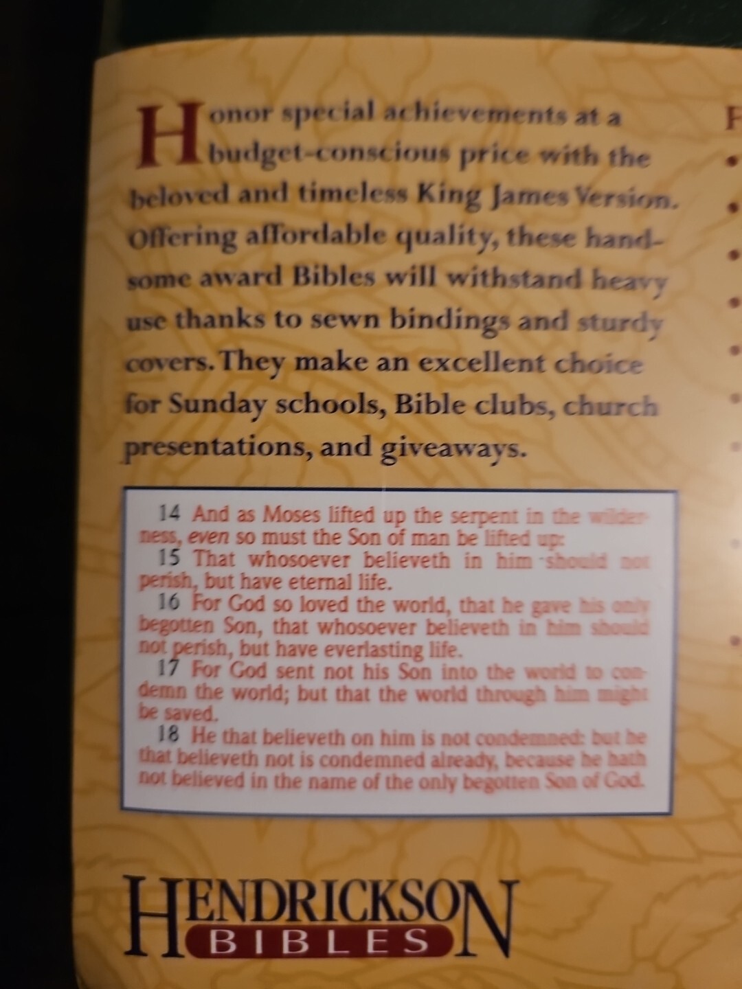 KJV Gift & Award Holy Bible Gift Bible Hendrickson Pub 2006 NEW SEALED