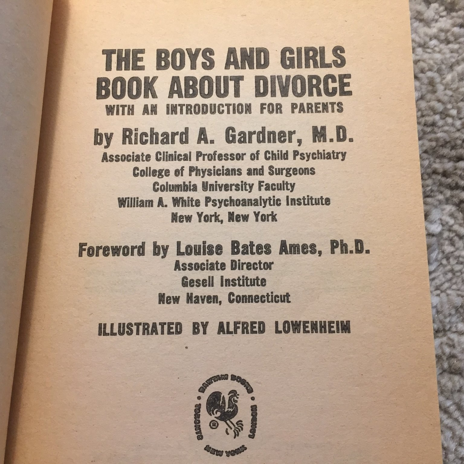 The Boys and Girls Book About Divorce Richard A. Gardner 1977 Paperback Bantam