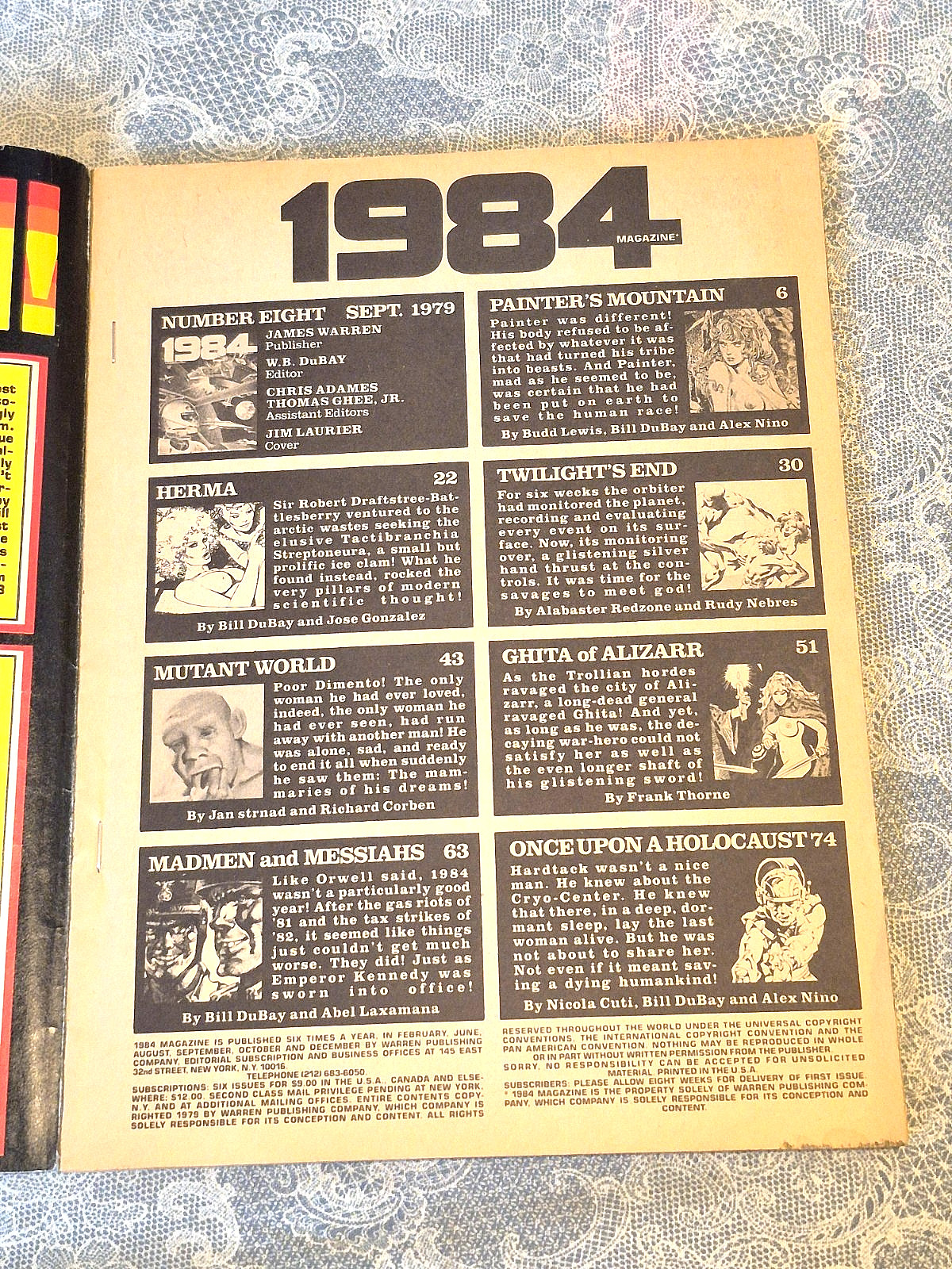 1984: Provacative Illustrated Adult Fantasy. No. 8 Comic. A Warren Magazine 1979