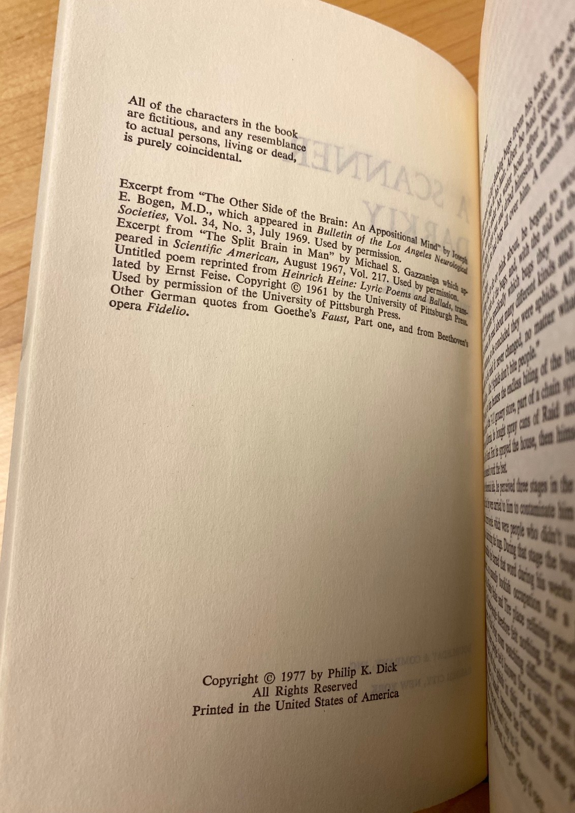 A Scanner Darkly – Book Club Edition – Philip K. Dick – Vintage 1977