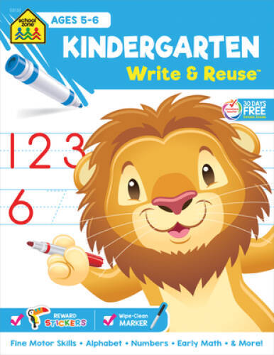School Zone – Kindergarten Write & Reuse Workbook – Ages 5 to 6, Alphabet – GOOD