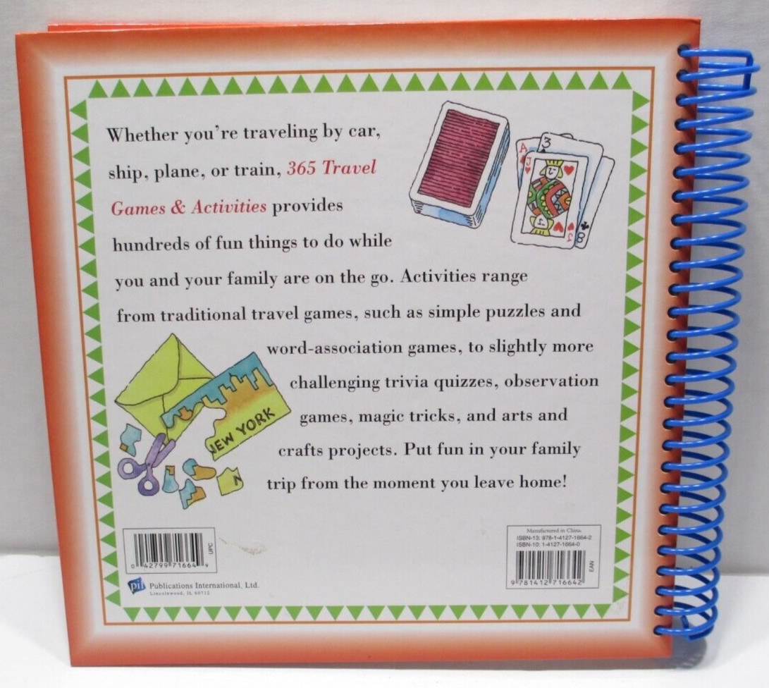 365 Travel Games and Activities – Stan and Shea Zukowski – HC Spiral Bound