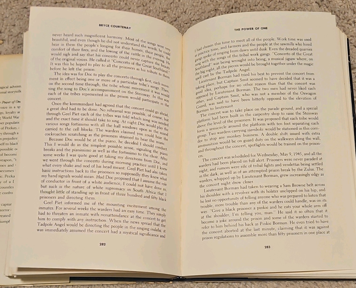 The Power of One by Bryce Courtenay (1989, Hardcover w/ Dust Jacket) BOMC Edtn.