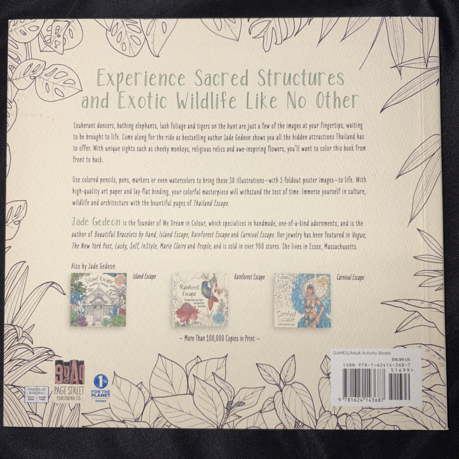 4 Adult Coloring Books by Jade Gedeon On Thick Paper 2016, 2017