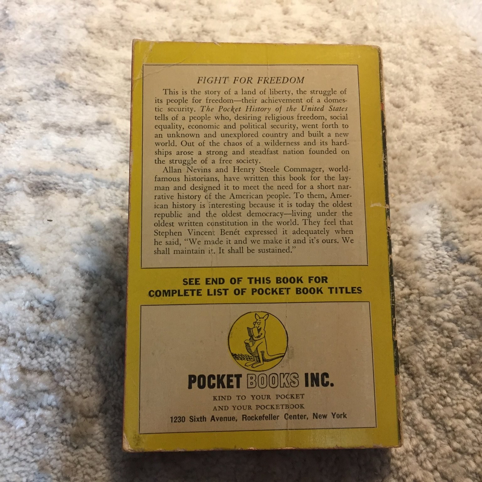 The Pocket History of the United States Nevins Commmager 1943 Pocket Books