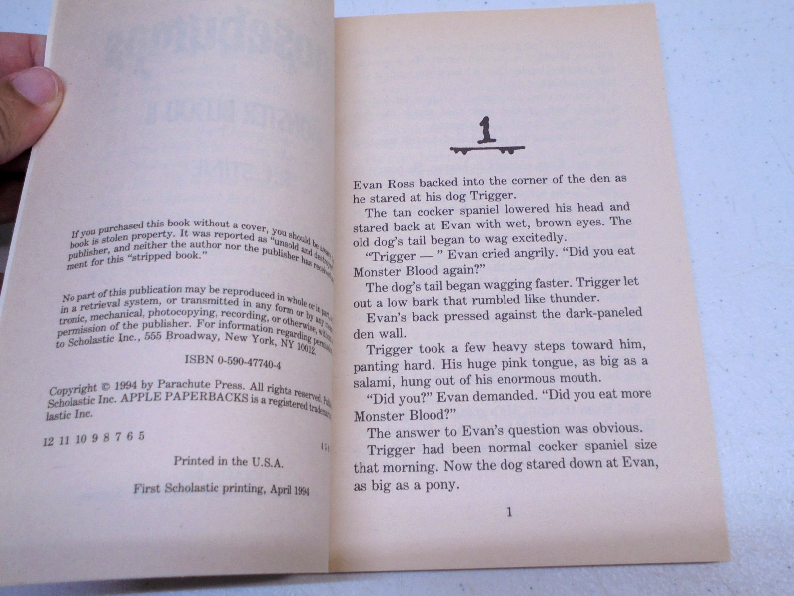 Goosebumps Monster Blood II Paperback Book Vintage 1994