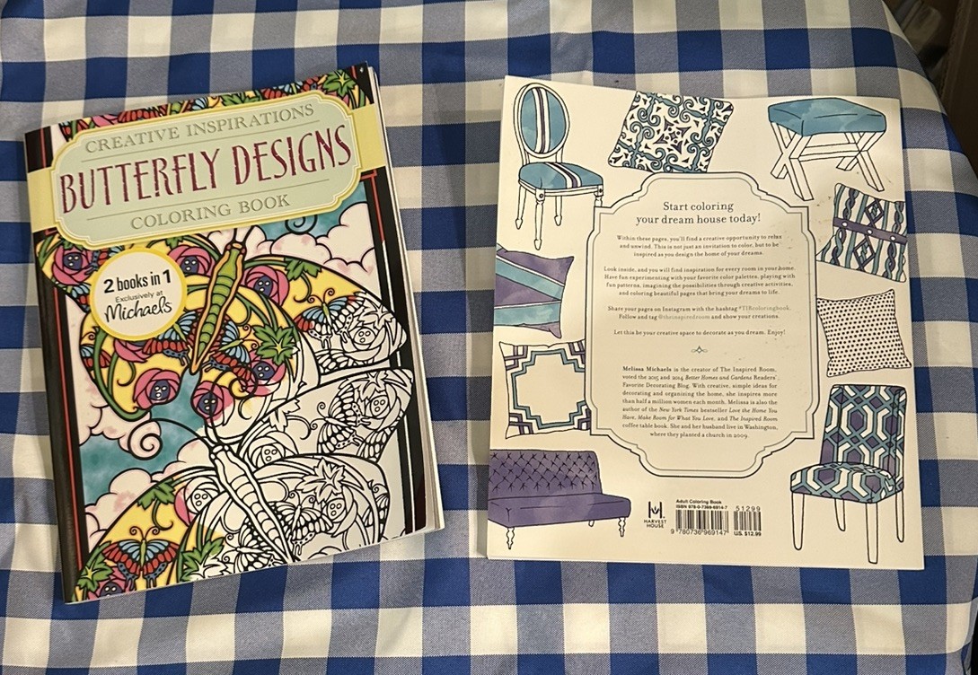 2 Adult Coloring Books Creative Relaxatin Mindfulness Stress Relief Brand New